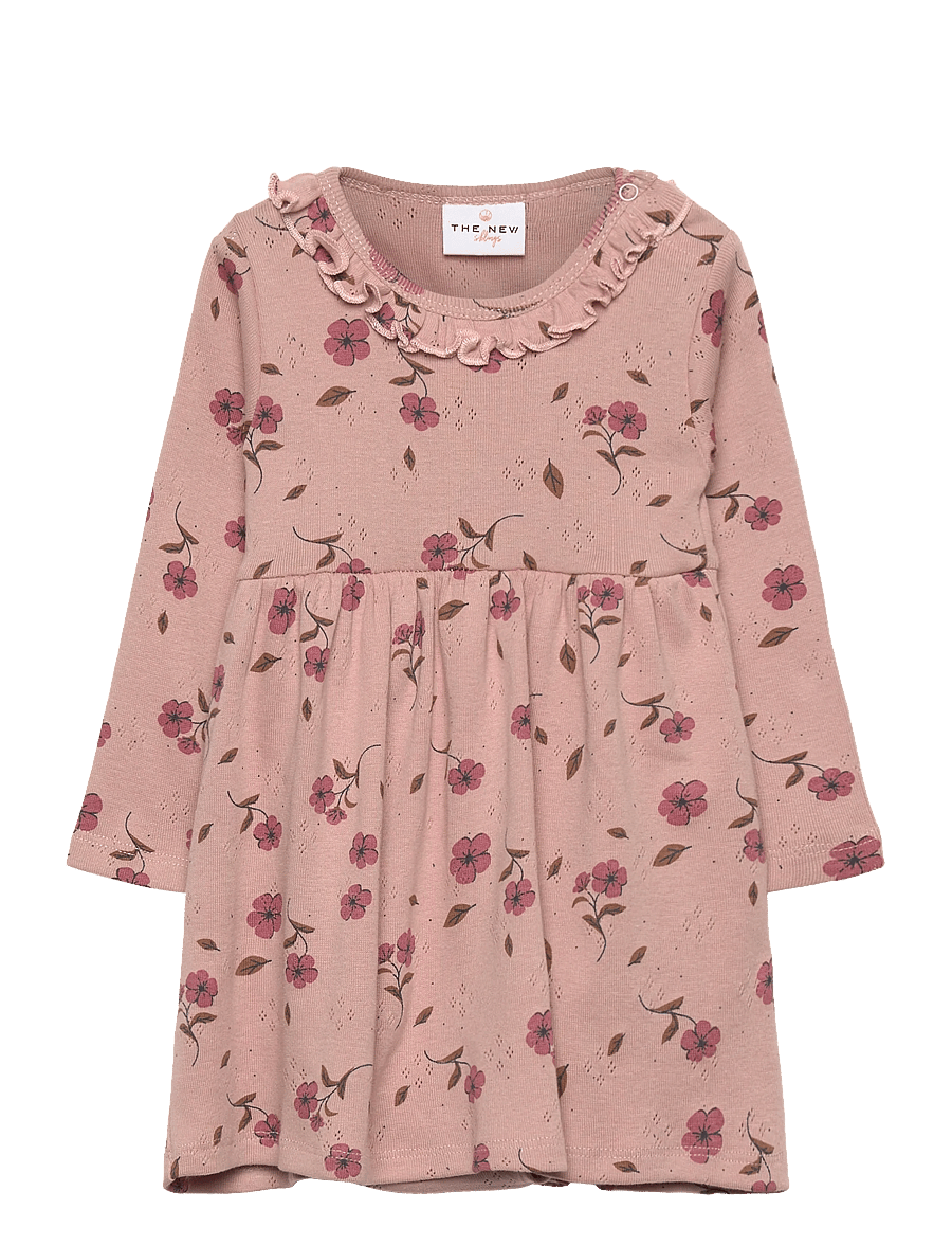 The New - TNSBNPicole L_S Pointelle Bodydress - robes pour bébés à manches longues - adobe rose aop - 0
