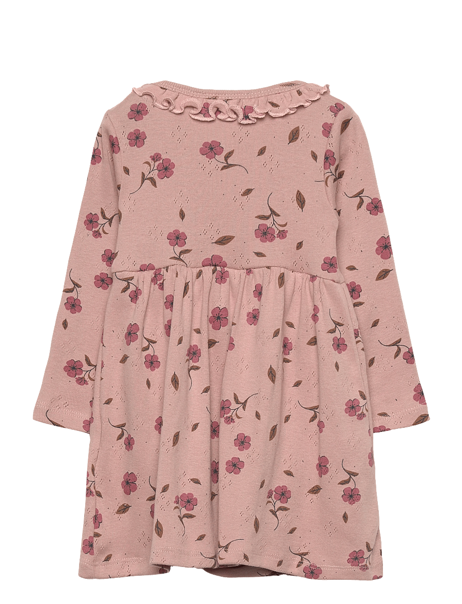 The New - TNSBNPicole L_S Pointelle Bodydress - robes pour bébés à manches longues - adobe rose aop - 1