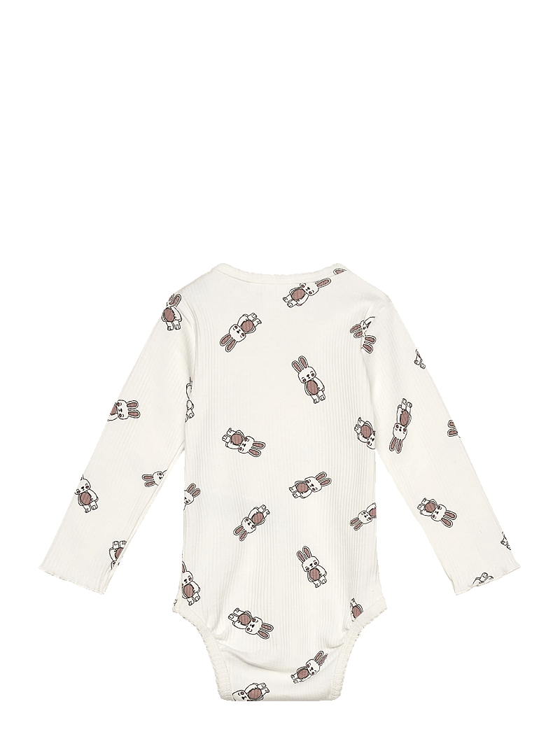 The New - TNSBPippa L_S Rib Body - langærmede bodyer - cloud dancer aop - 1