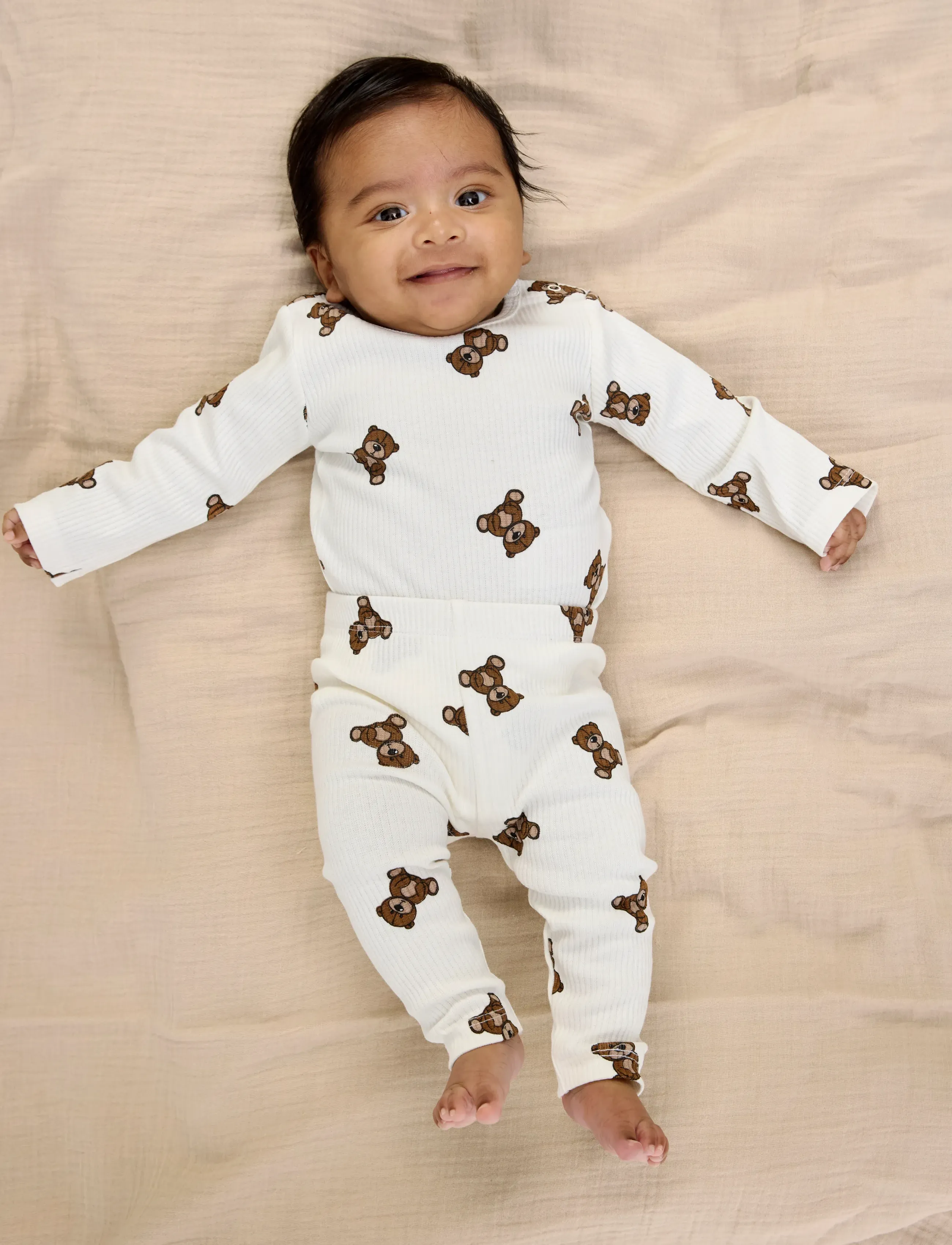 The New Tnsbpaulo L_S Rib Tee, 74, T-shirts, Creme - Long-sleeved Kinder
