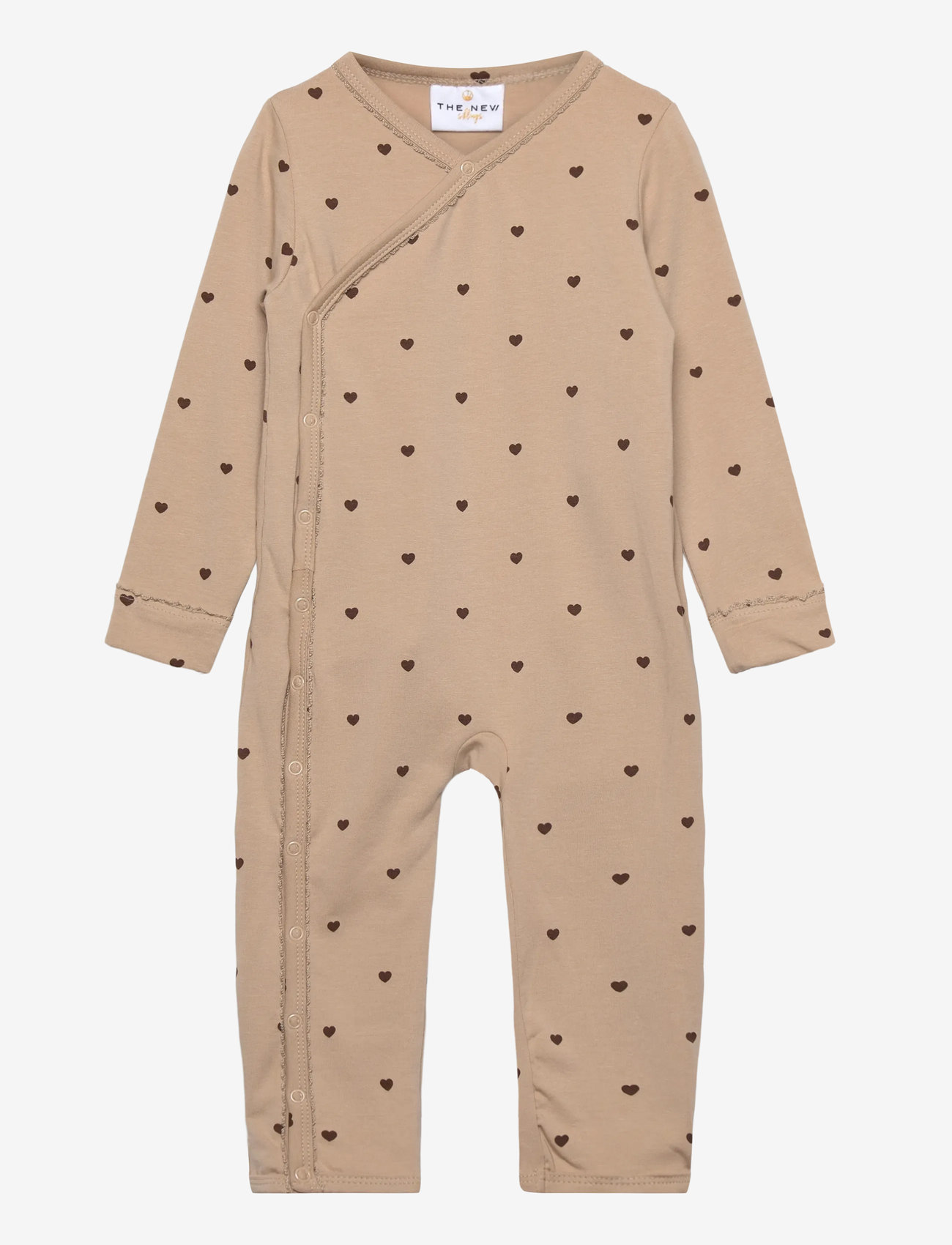 The New - TNSBNova L_S Wrap Jumpsuit - pikkade varrukatega - humus aop - 0