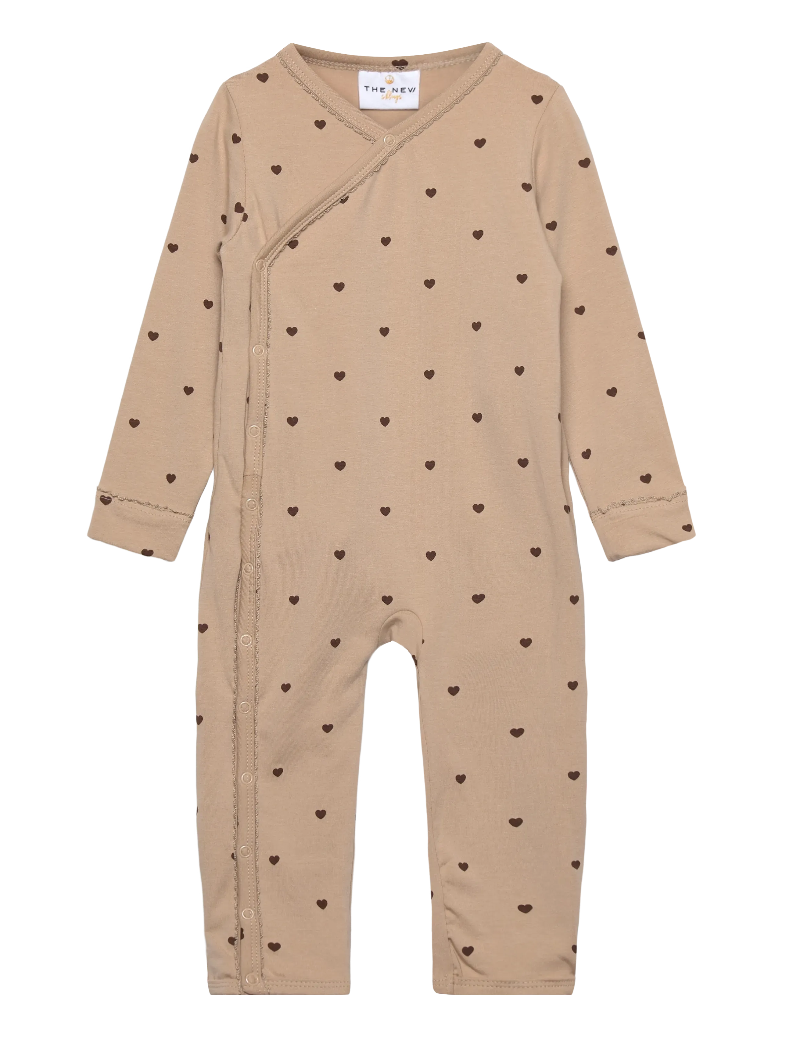 The New TNSBNova L_S Wrap Jumpsuit - Strampler - HUMUS AOP / beige