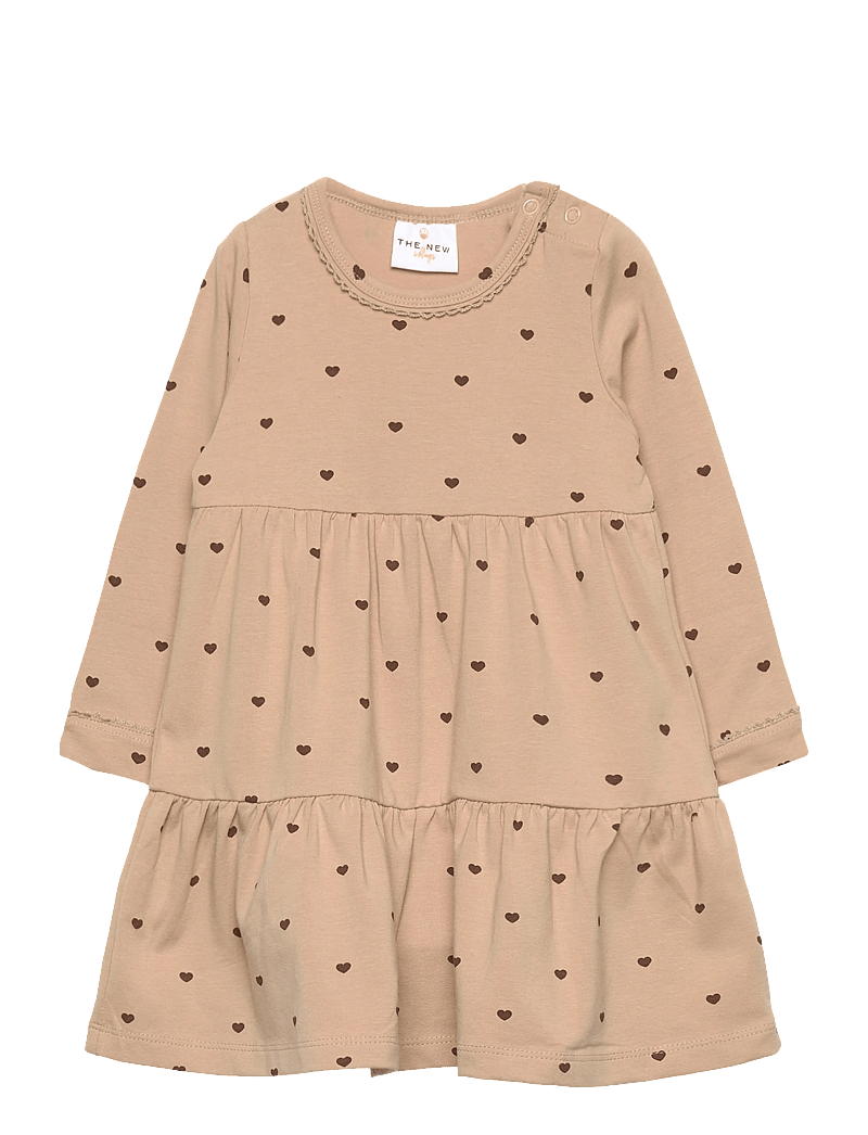 The New - TNSBNova L_S Bodydress - långärmade babyklänningar - humus aop - 0