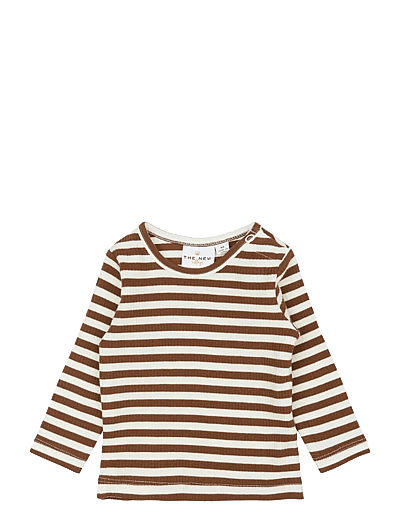 The New TNSBFro L_S Rib Tee - Clothing - TOFFEE STRIPED / brown