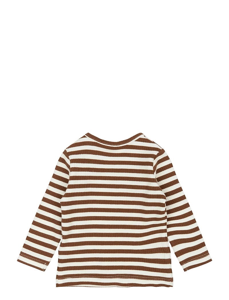 The New - TNSBFro L_S Rib Tee - langærmede t-shirts - toffee striped - 1