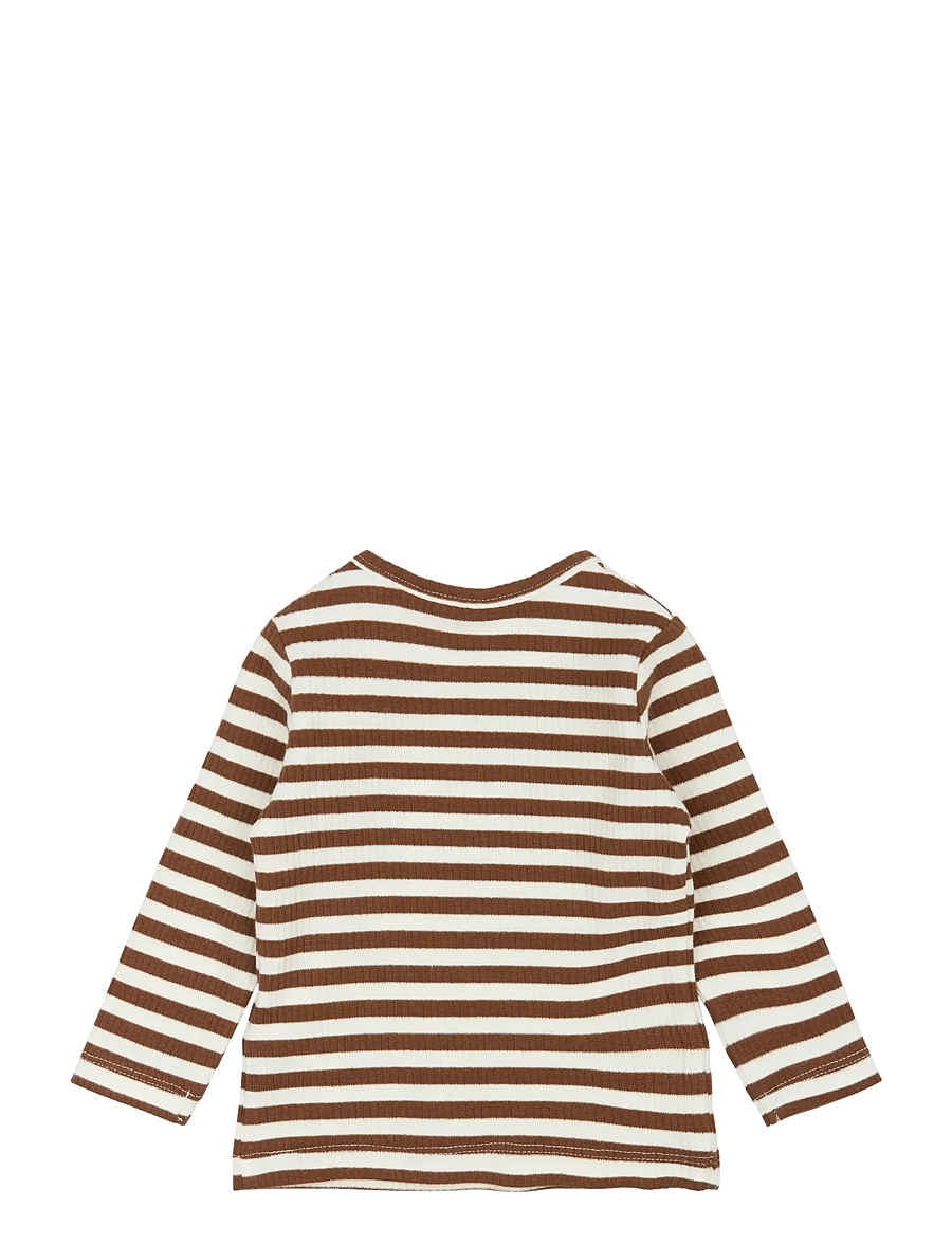 The New - TNSBFro L_S Rib Tee - langärmelig - toffee striped - 1