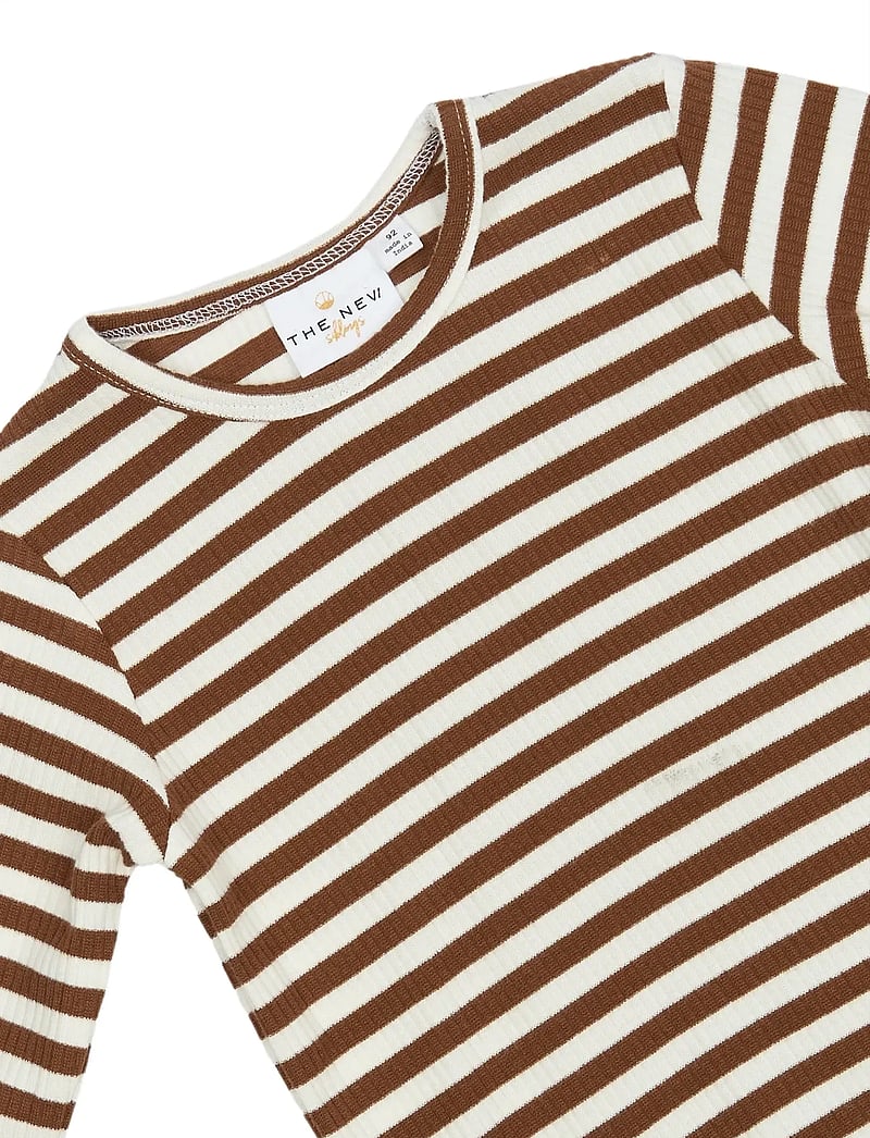 The New - TNSBFro L_S Rib Tee - langærmede t-shirts - toffee striped - 2