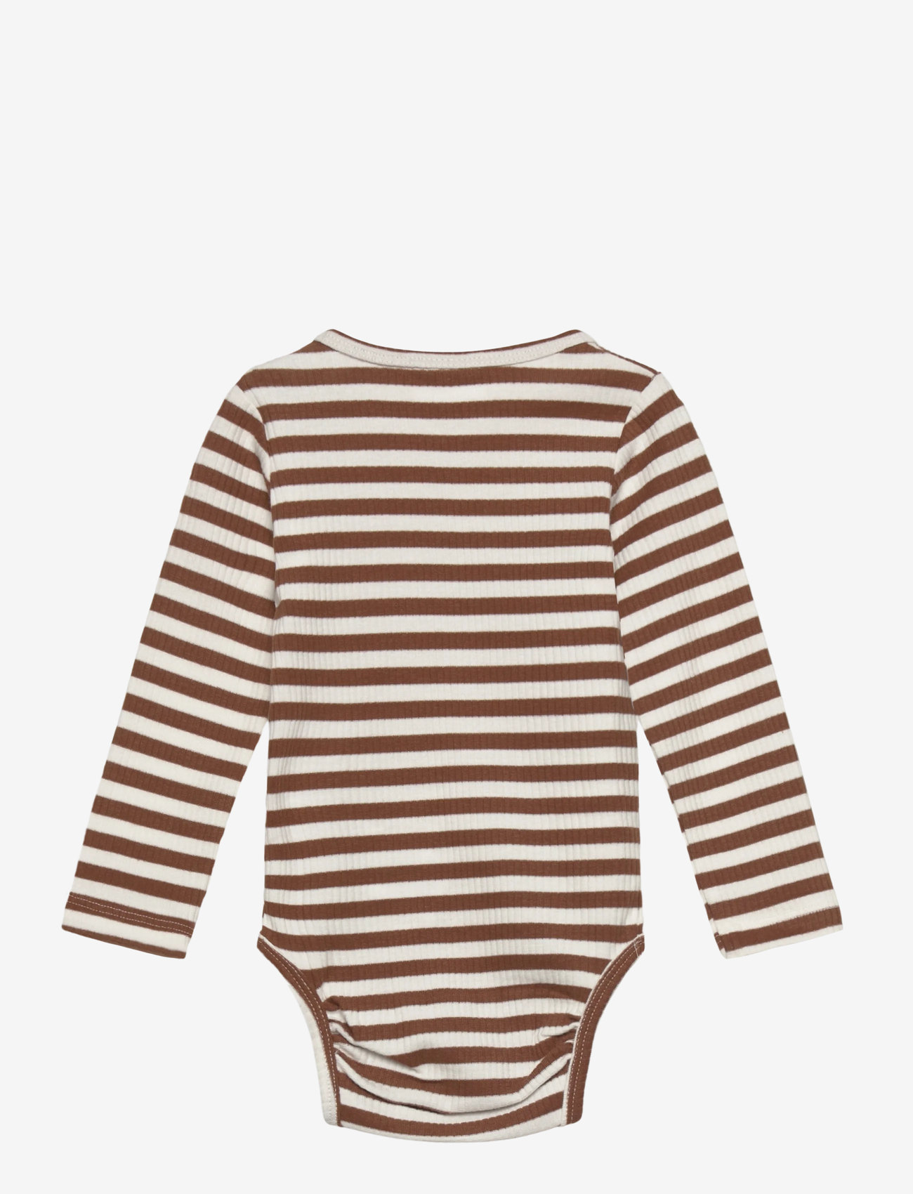 The New - TNSBFro L_S Rib Body - pikkade varrukatega bodid - toffee striped - 1
