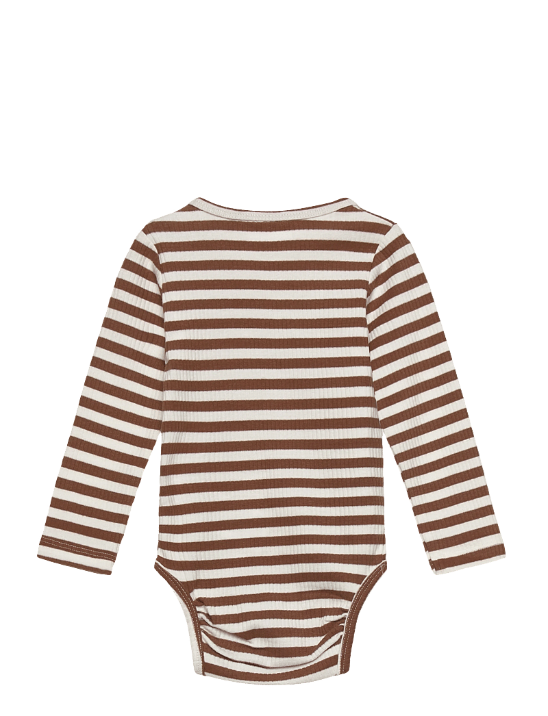 The New - TNSBFro L_S Rib Body - langærmede bodyer - toffee striped - 1