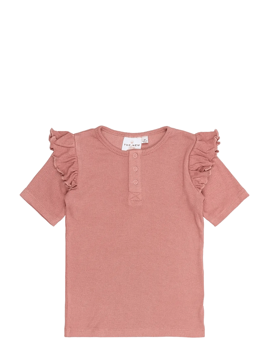The New - TNSBOriel S_S Rib Tee - stutterma bolir - old rose - 0