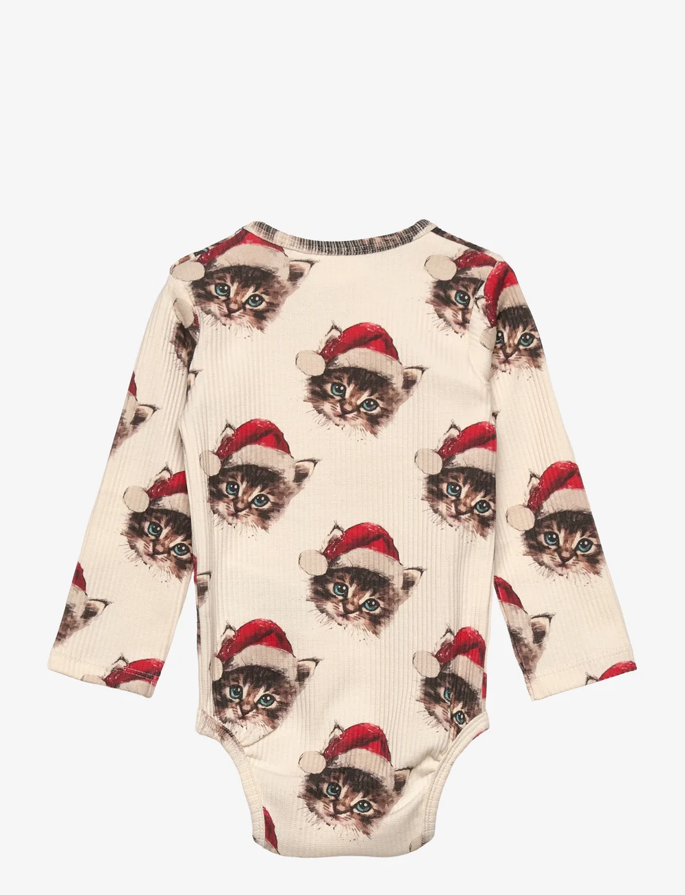 The New - TNSBHoliday L_S Rib Body - langärmelige bodys - gardenia cat aop - 1