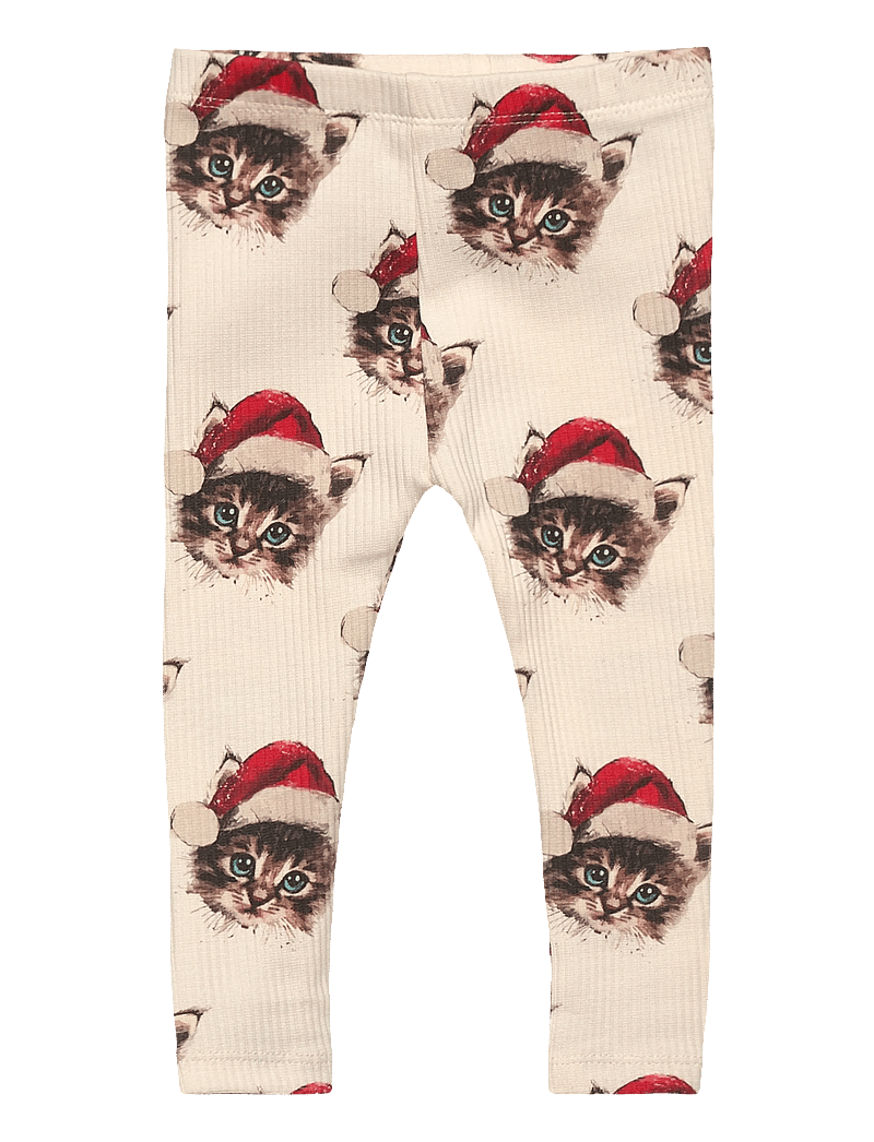 The New - TNSBHoliday Rib Leggings - retuusid - gardenia cat aop - 0