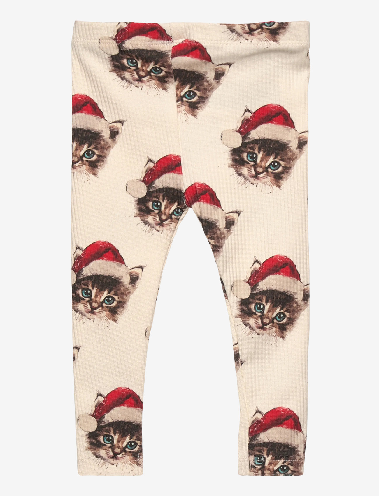The New - TNSBHoliday Rib Leggings - retuusid - gardenia cat aop - 1