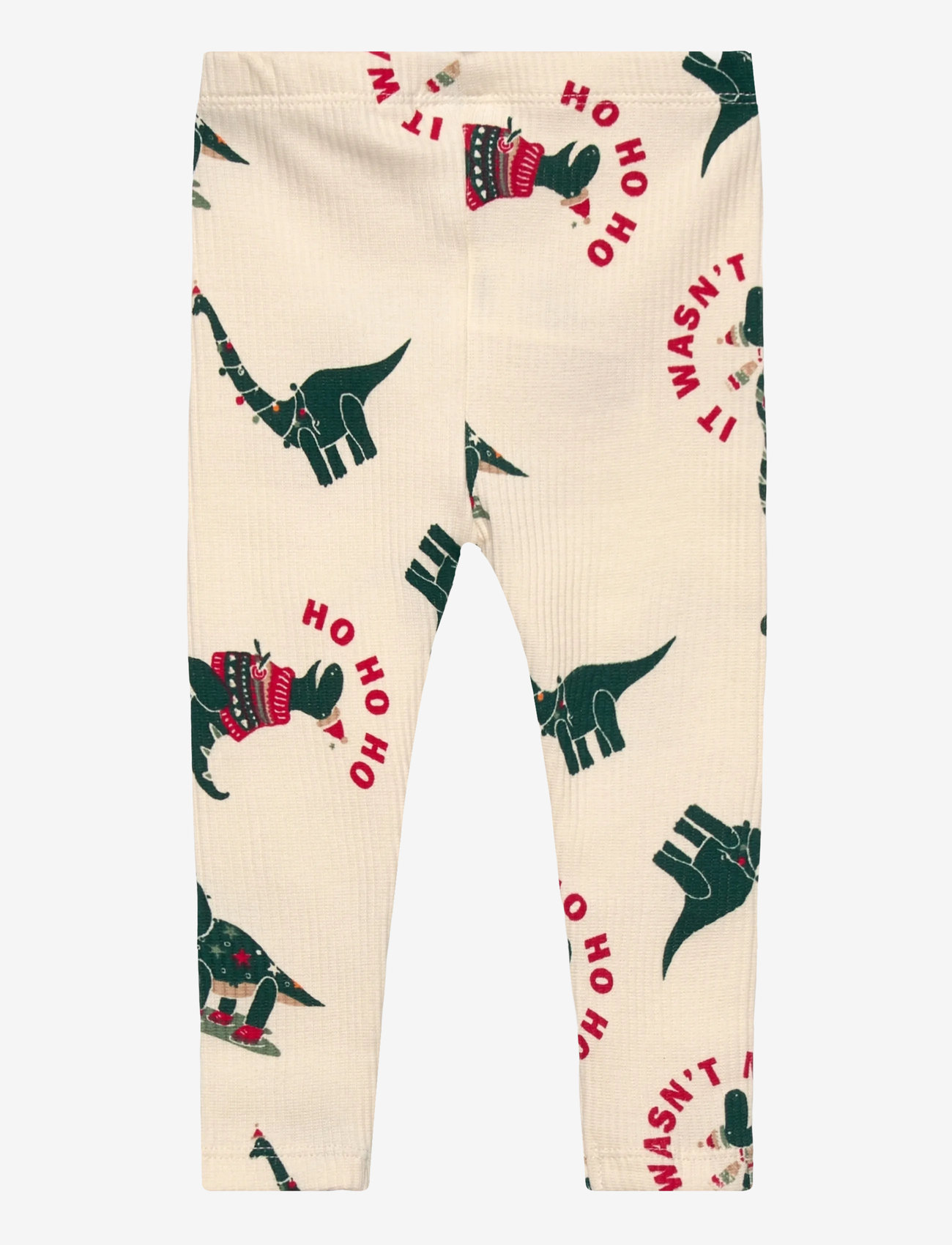 The New - TNSBHoliday Rib Leggings - leggings - gardenia dino aop - 1