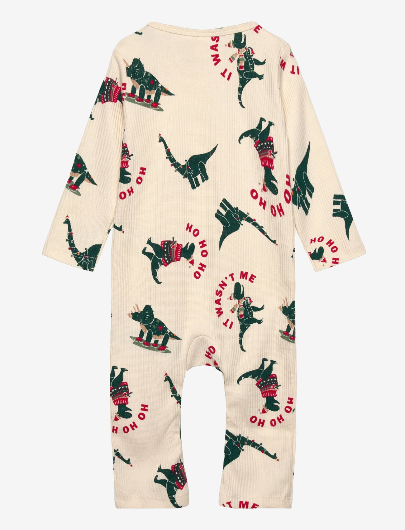 The New - TNSBHoliday L_S Rib Jumpsuit - langærmede heldragter - gardenia dino aop - 1