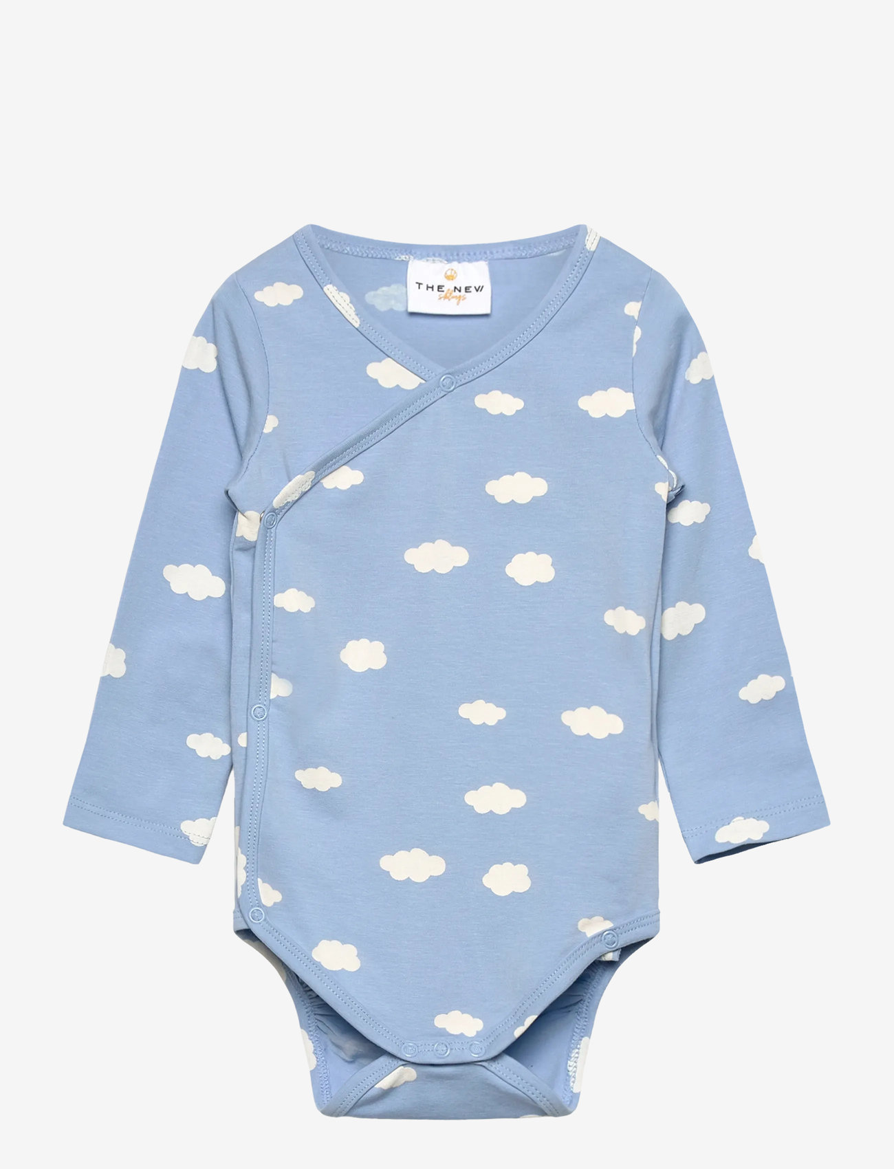 The New - TNSBPaco L_S Wrap Body - långärmade bodies - powder blue aop - 0
