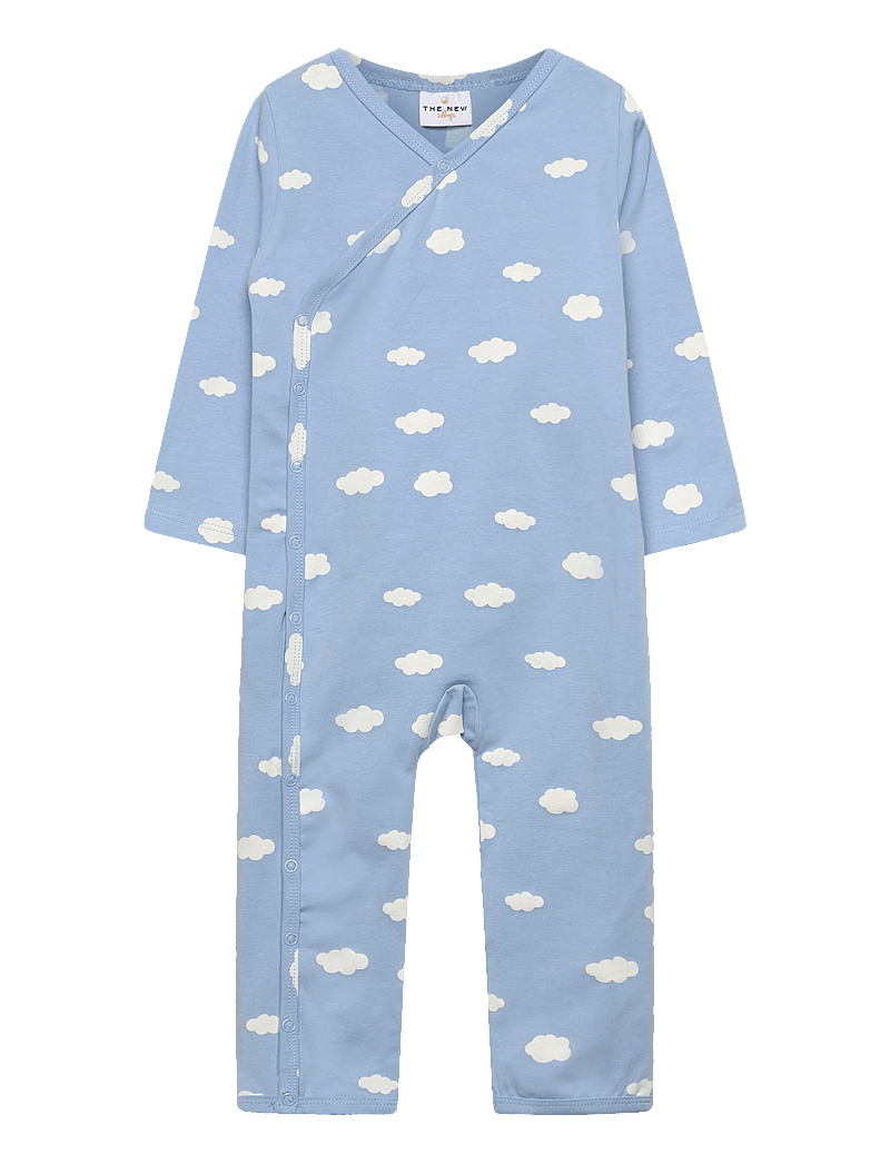 The New - TNSBPaco L_S Wrap Jumpsuit - pikkade varrukatega - powder blue aop - 0