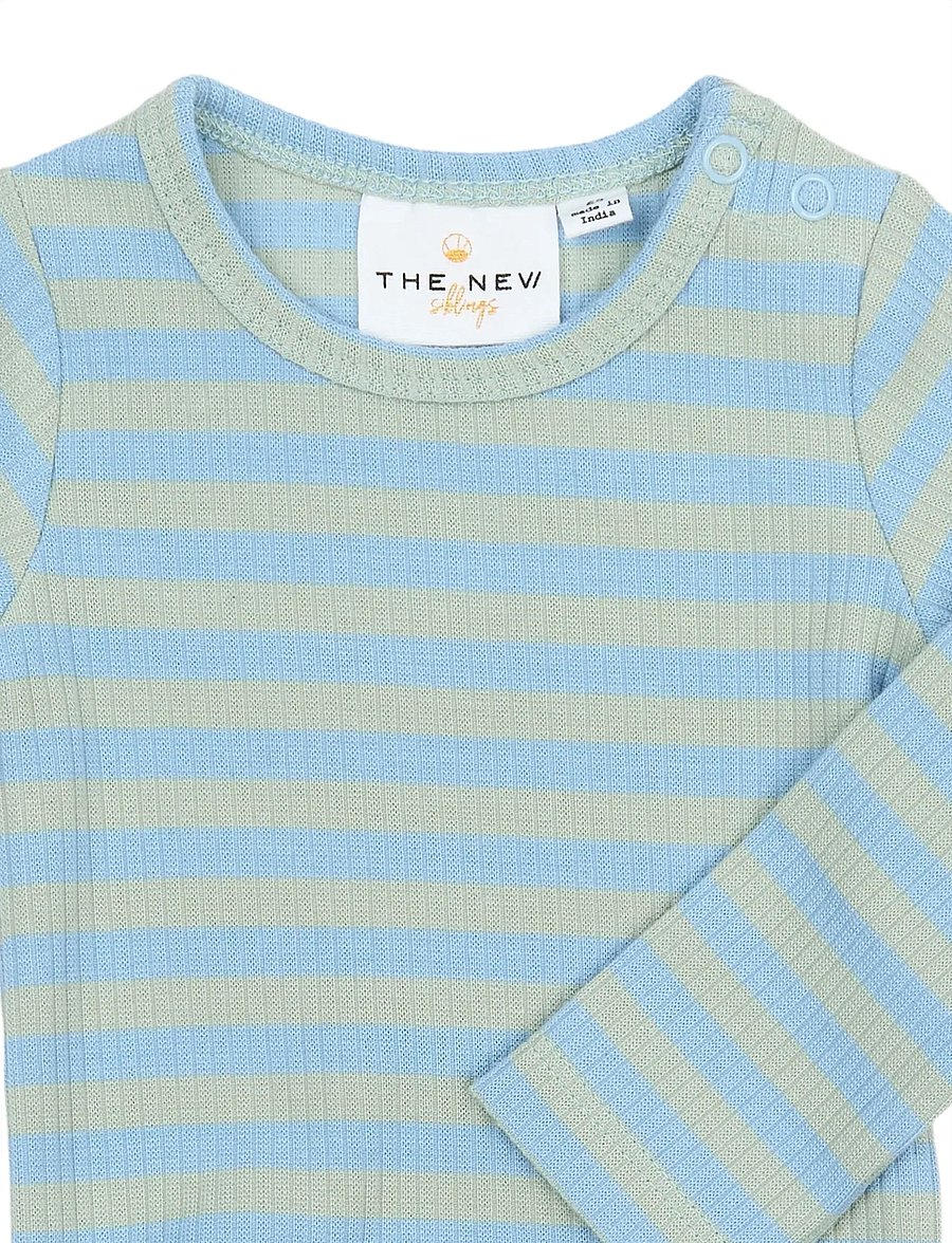 The New - TNSBFro L_S Rib Body - langærmede bodyer - forever blue striped - 2