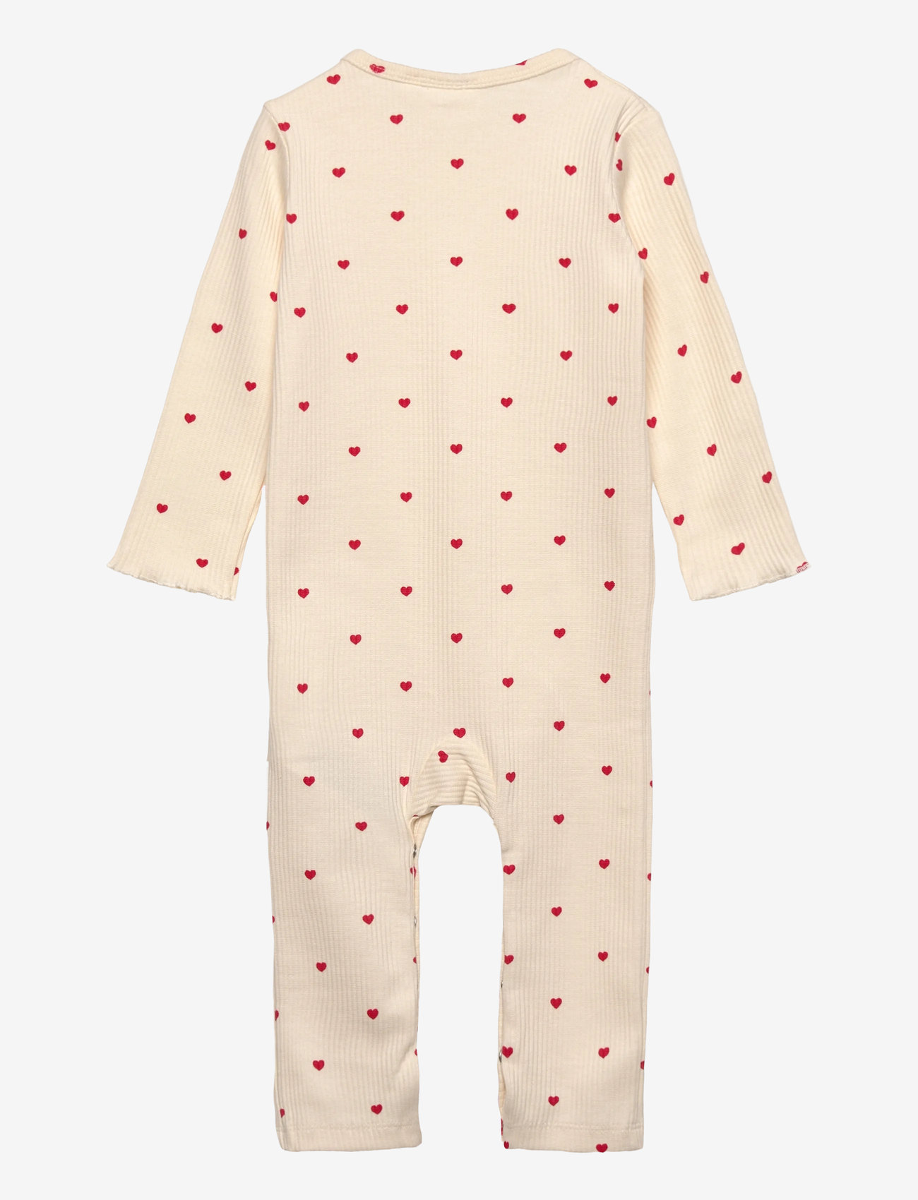 The New - TNSBHoliday L_S Heart Rib Jumpsuit - gardenia aop - 1