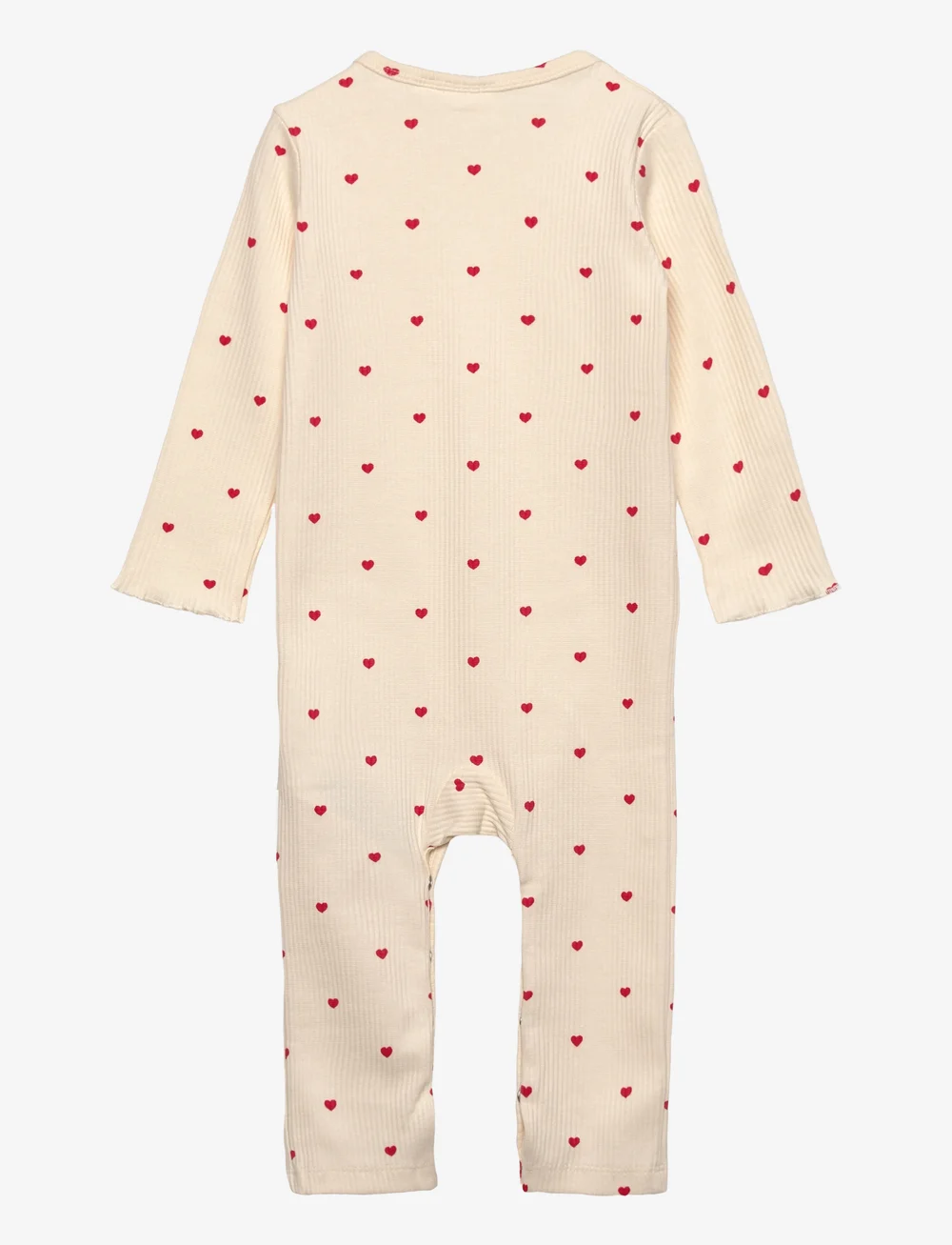 The New - TNSBHoliday L_S Heart Rib Jumpsuit - långärmade bodysuits - gardenia aop - 1