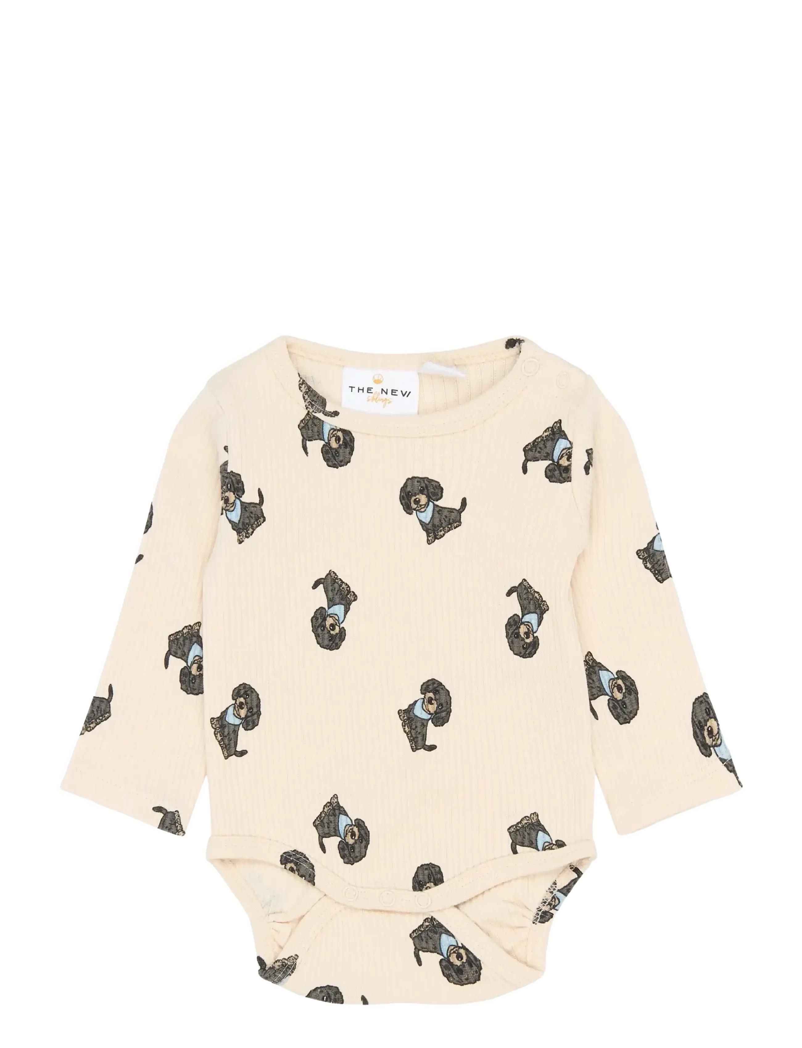 The New TNSBSylvan L_S Rib Body - Riided - GARDENIA AOP / cream