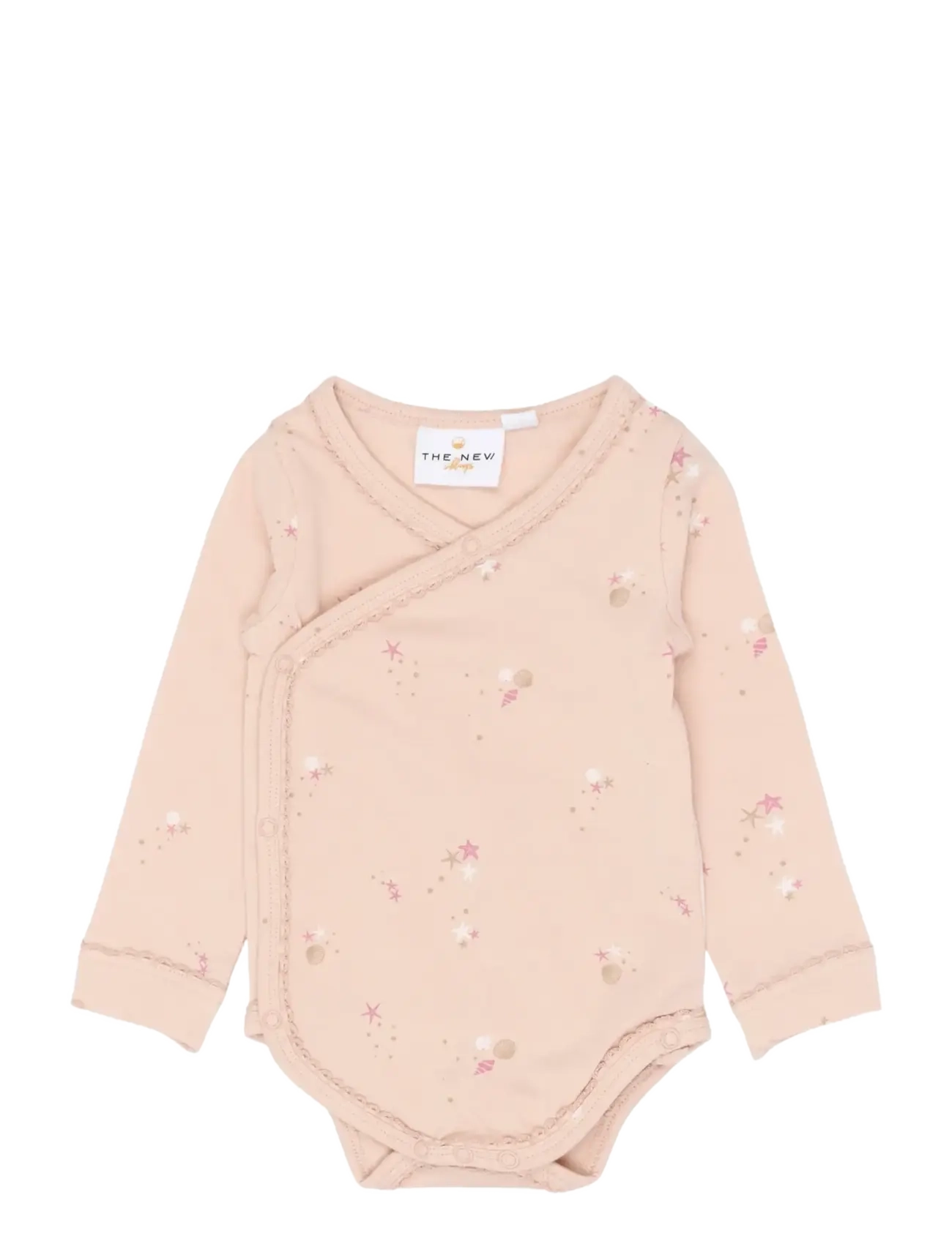 The New TNSBTova L_S Wrap Body - Clothing - PEACH WHIP AOP / pink/rose