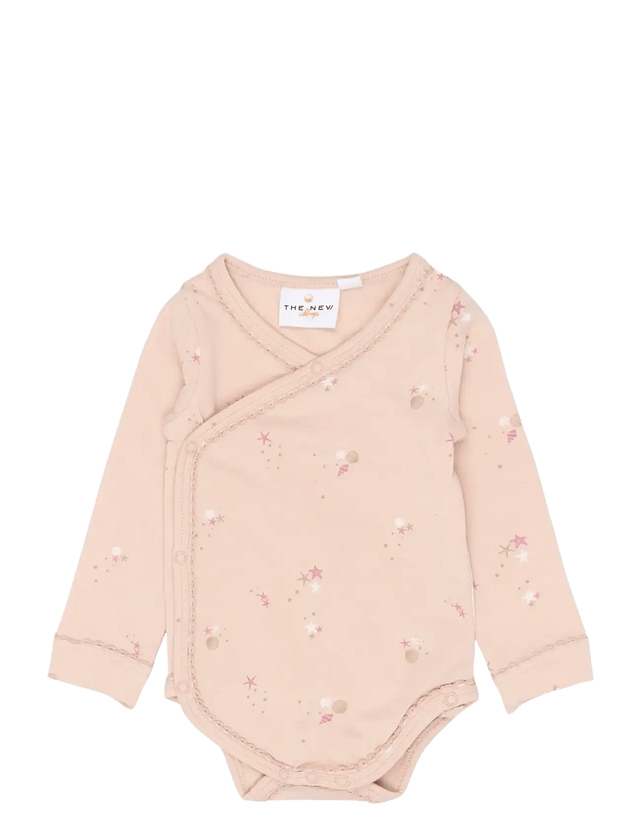 The New - TNSBTova L_S Wrap Body - langærmede bodyer - peach whip aop - 1