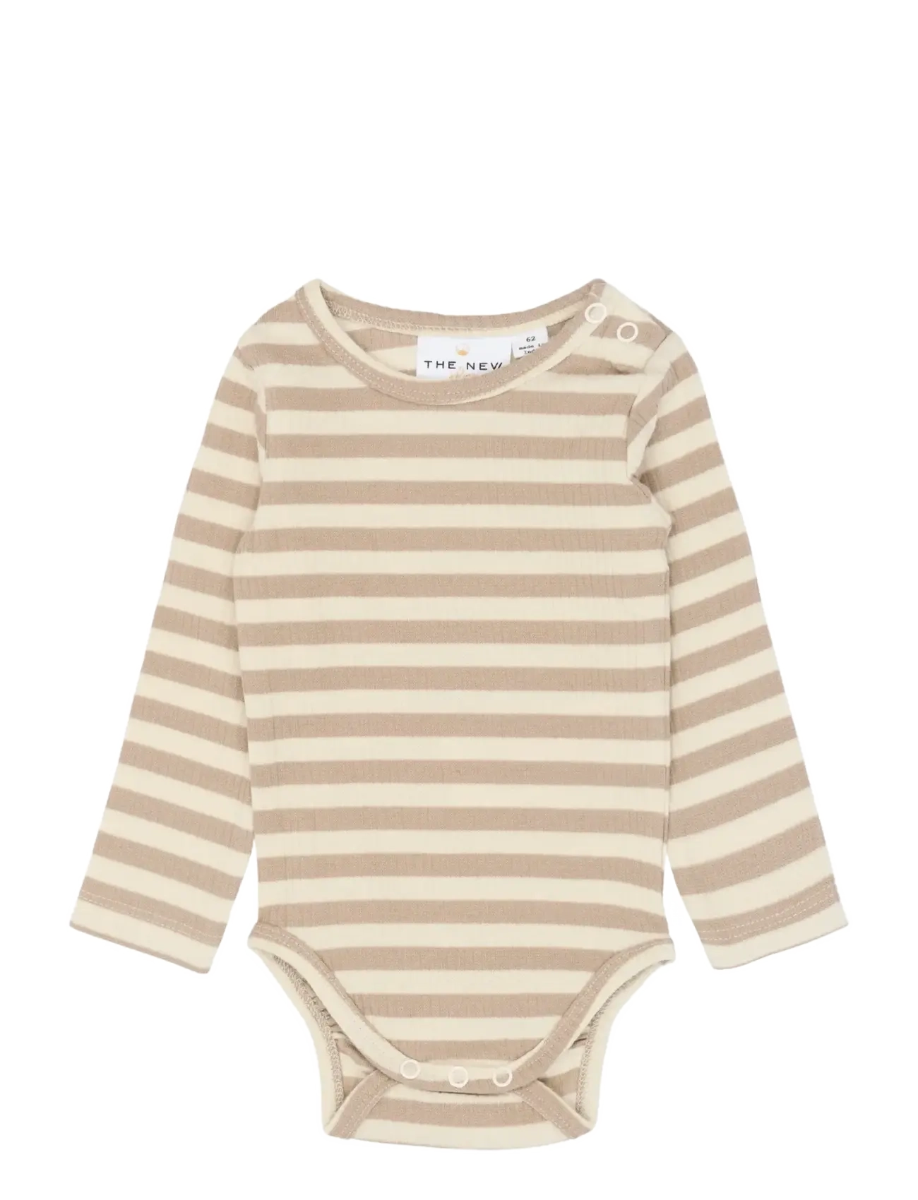The New TNSBFro L_S Rib Body - Clothing - HUMUS STRIPED / beige