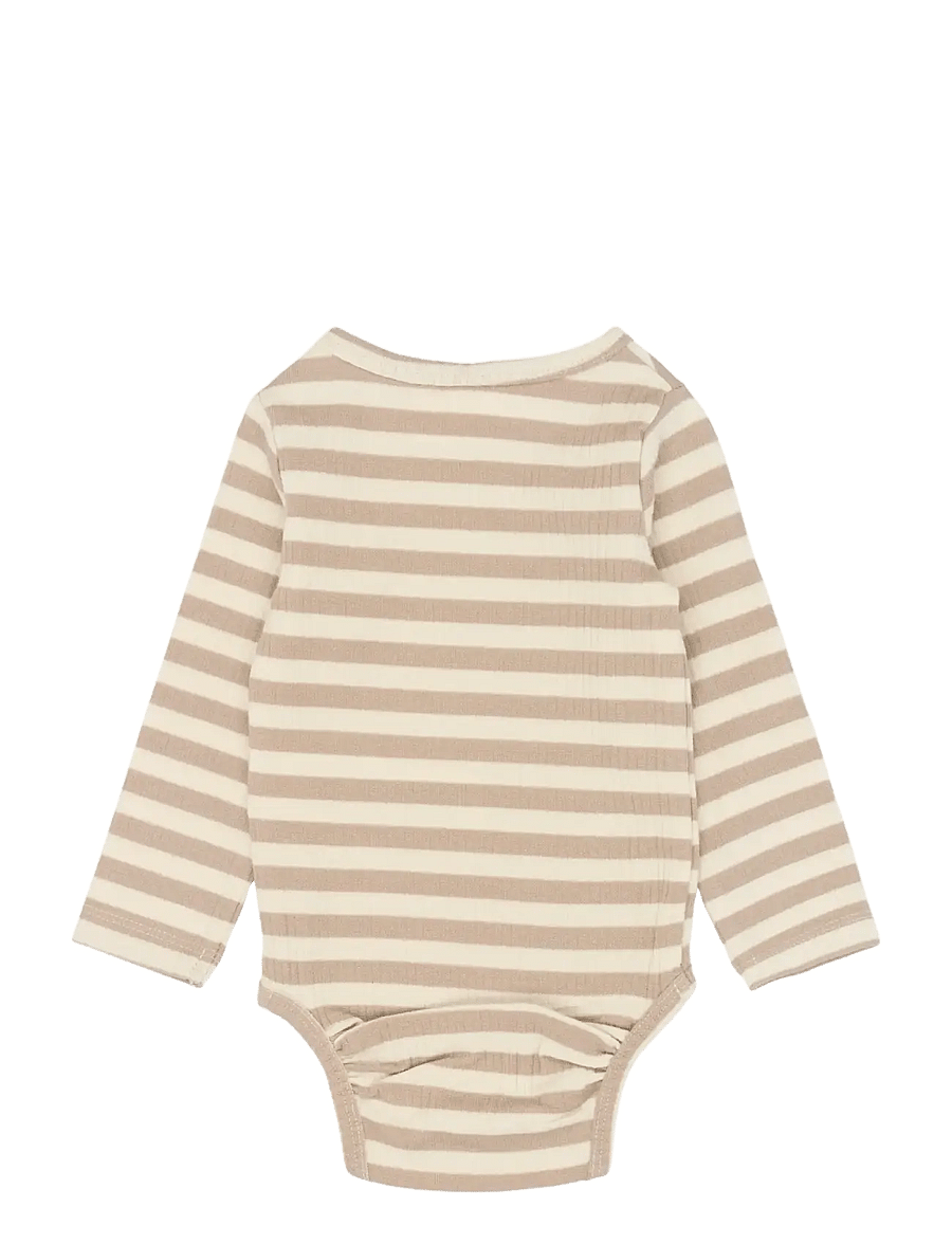 The New - TNSBFro L_S Rib Body - langærmede bodyer - humus striped - 1
