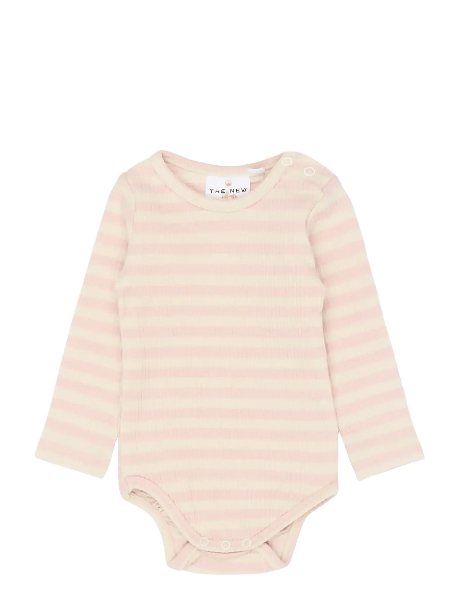 The New - TNSBFro L_S Rib Body - langærmede bodyer - peach whip striped - 0