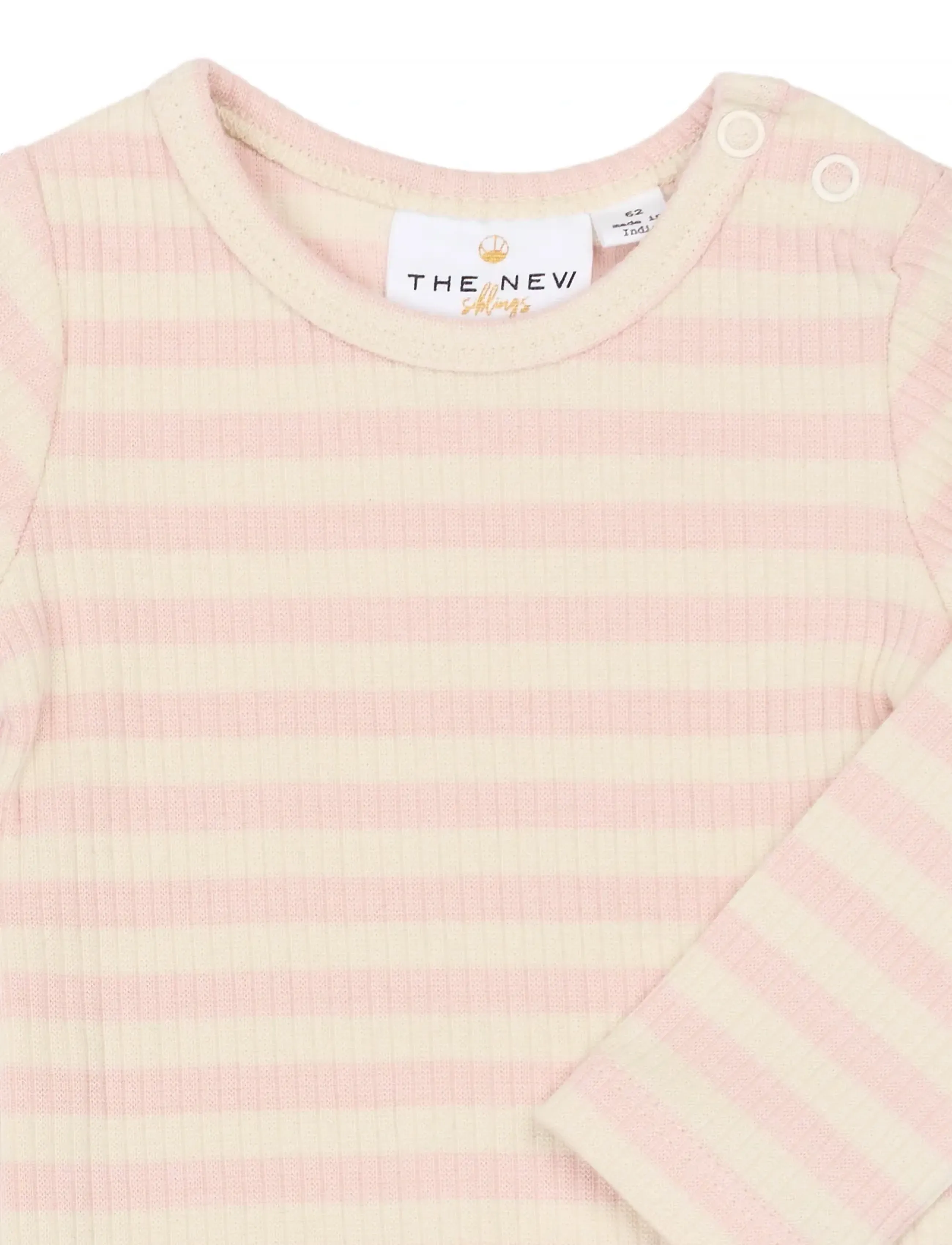 The New - TNSBFro L_S Rib Body - langærmede bodyer - peach whip striped - 2