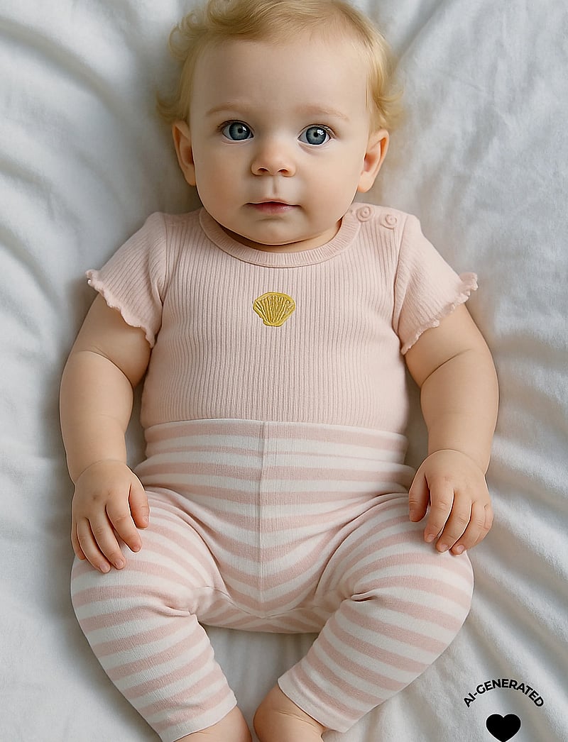 The New - TNSBFro Rib Leggings - leggings - peach whip striped - 0