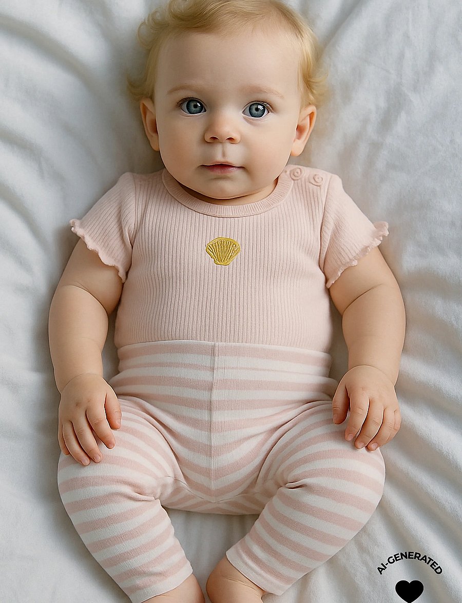 The New - TNSBFro Rib Leggings - leggings - peach whip striped - 0