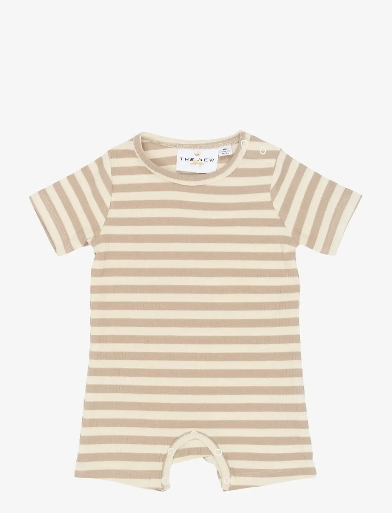 The New - TNSBFro S_S Rib Jumpsuit - short-sleeved - humus striped - 1