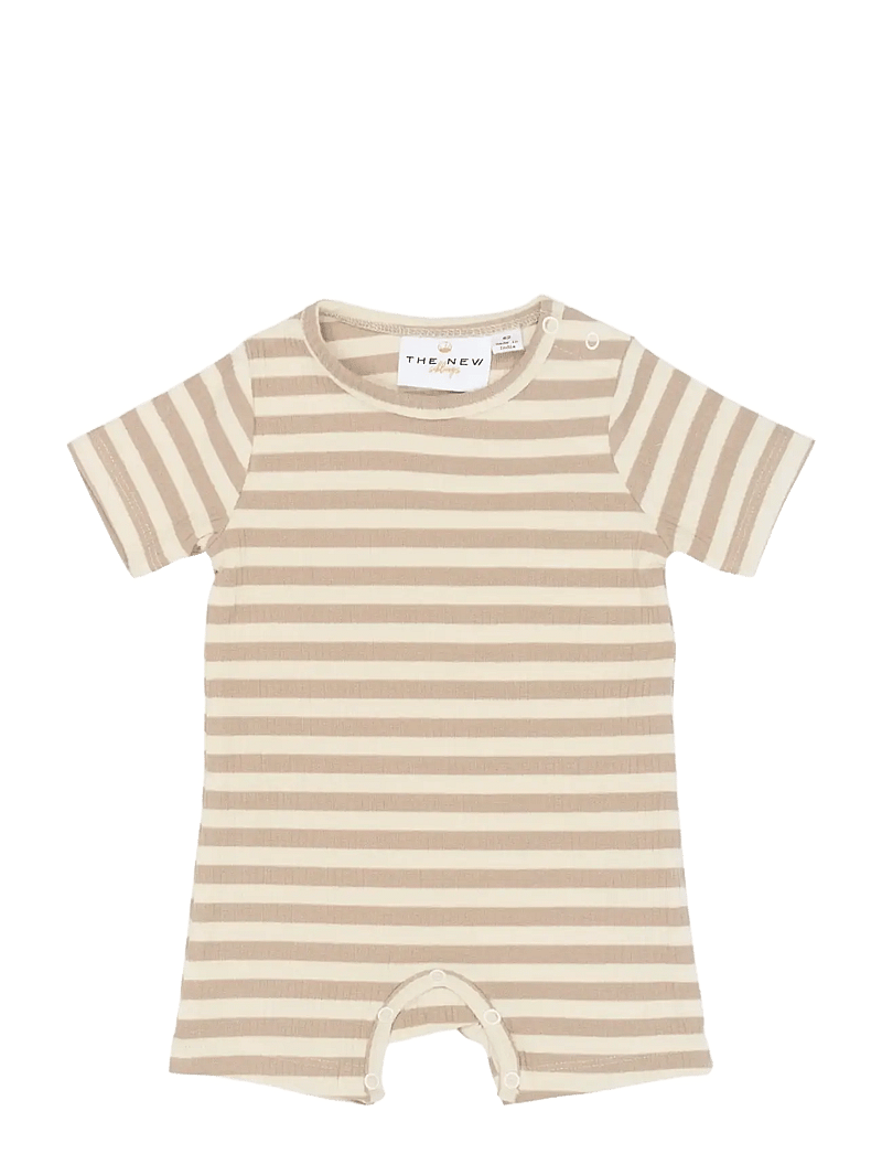 The New - TNSBFro S_S Rib Jumpsuit - short-sleeved - humus striped - 1