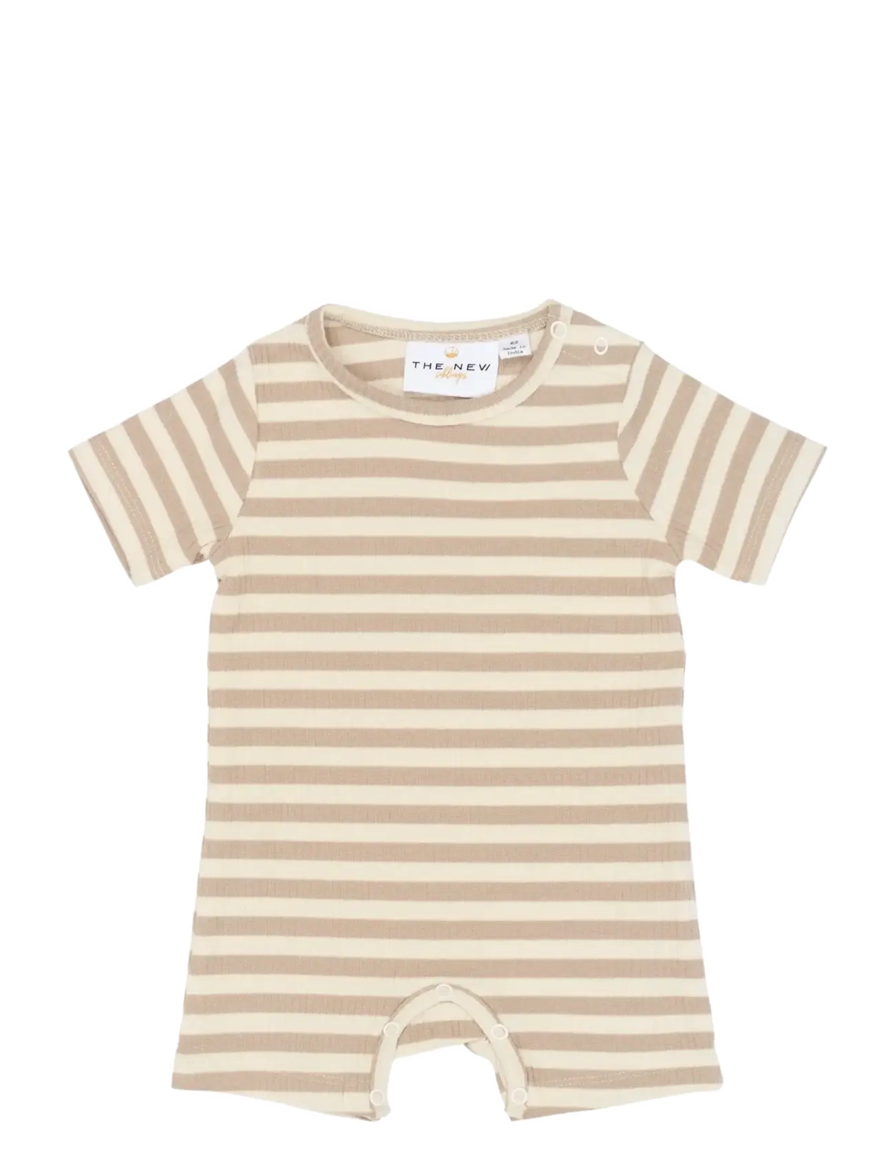 The New TNSBFro S_S Rib Jumpsuit - 4 for 3 - HUMUS STRIPED / cream