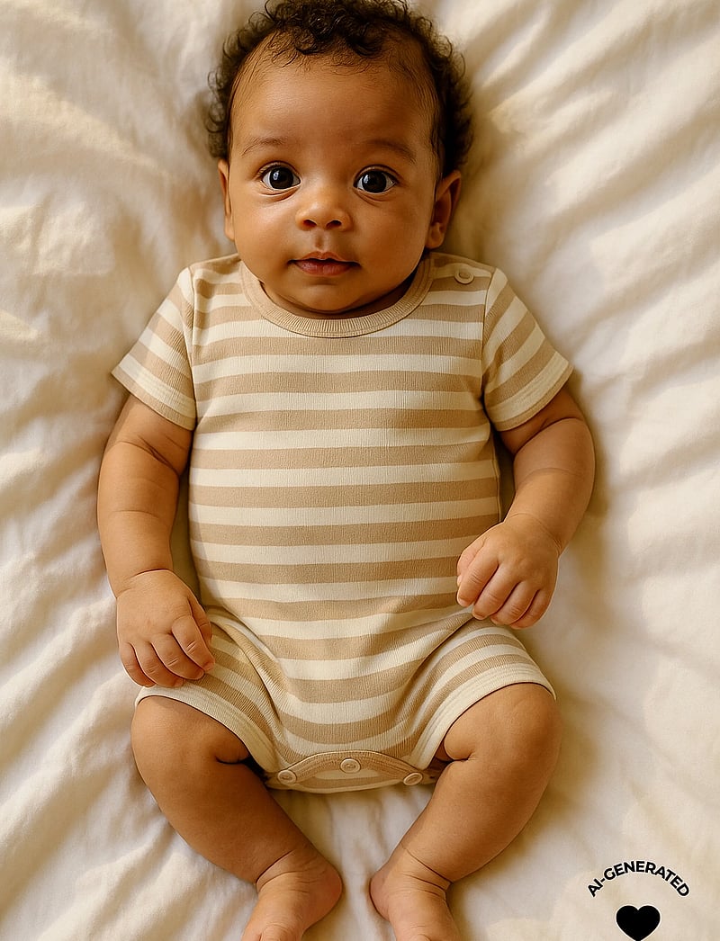 The New - TNSBFro S_S Rib Jumpsuit - short-sleeved - humus striped - 0