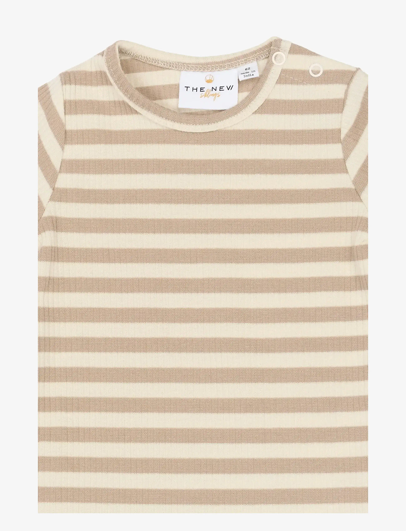 The New - TNSBFro S_S Rib Jumpsuit - short-sleeved - humus striped - 3