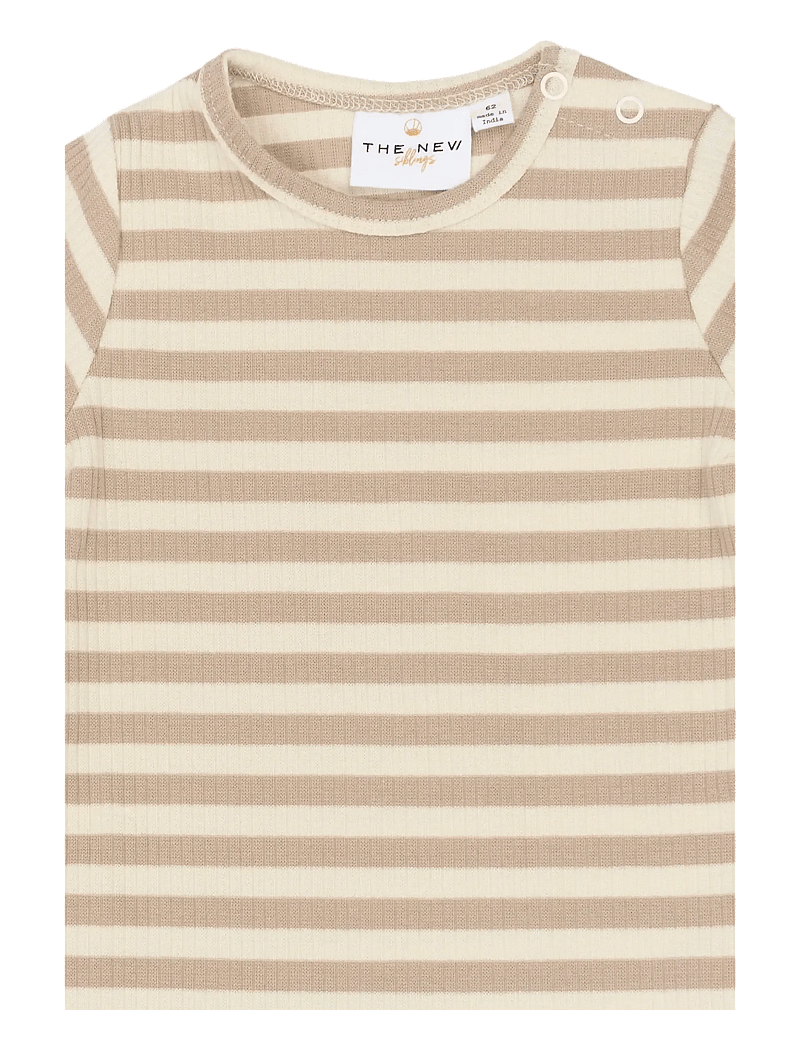The New - TNSBFro S_S Rib Jumpsuit - short-sleeved - humus striped - 3