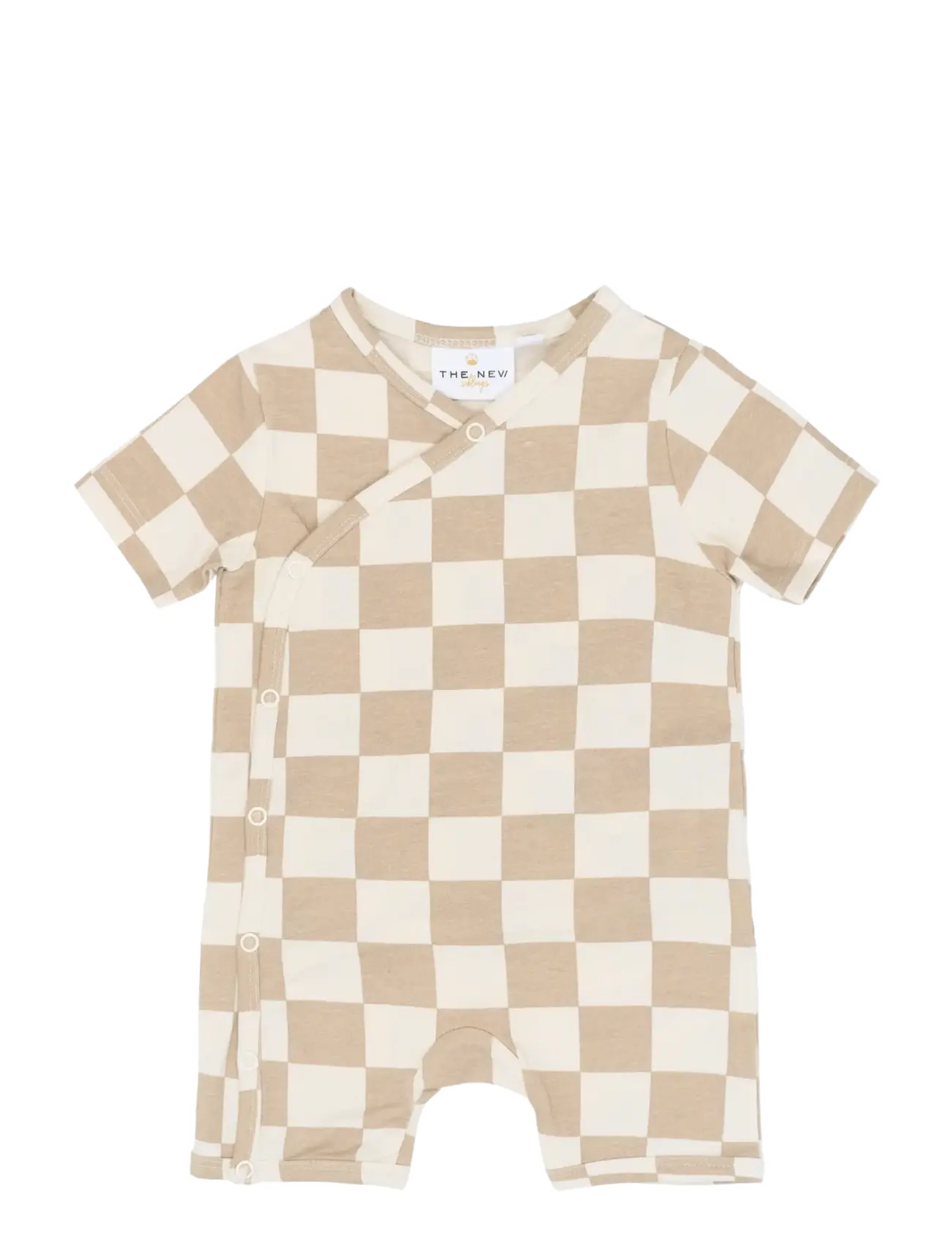 The New TNSBTheo S_S Wrap Jumpsuit - Jumpsuits - HUMUS CHECK / cream