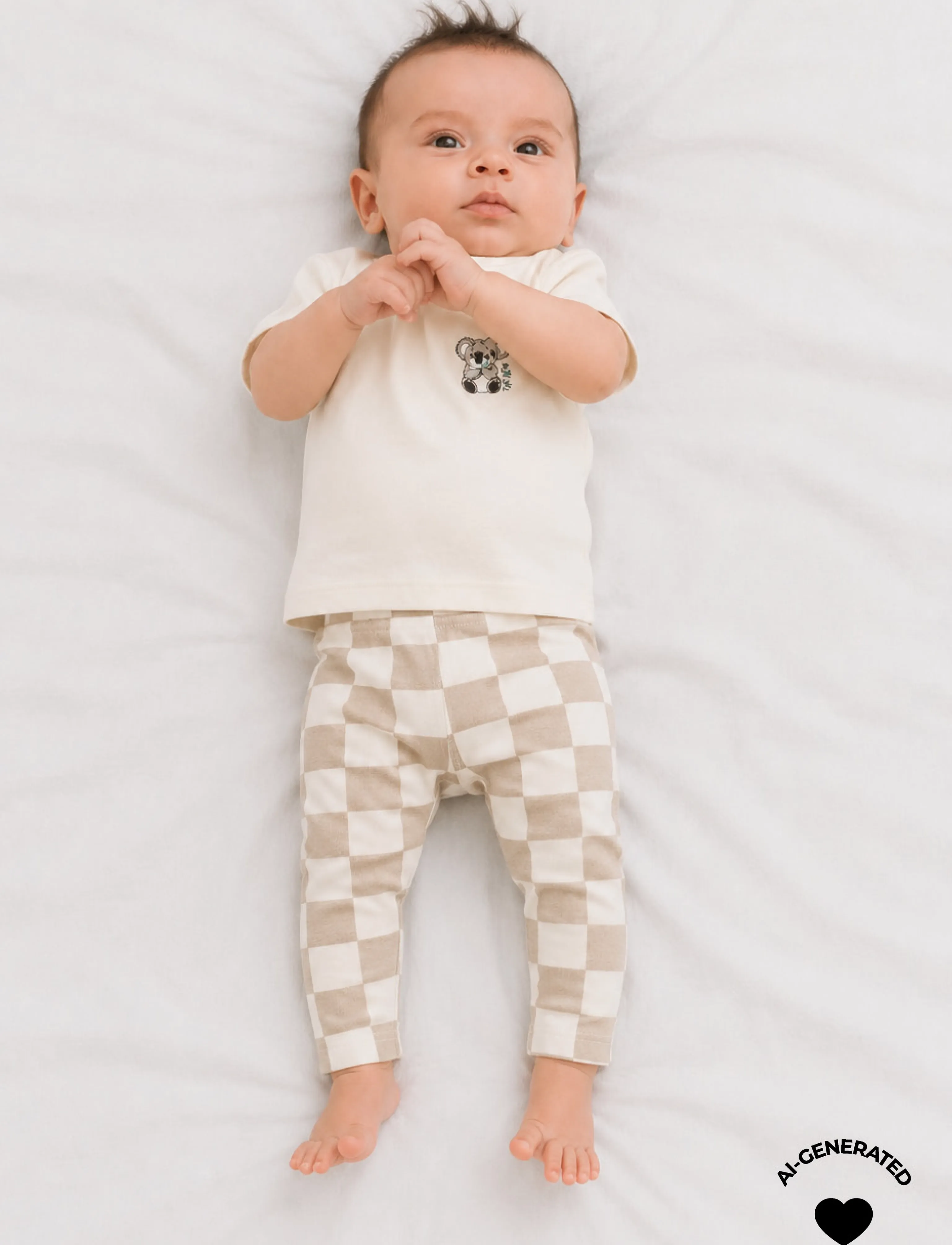 The New TNSBTheo Leggings - Leggings - HUMUS CHECK / cream
