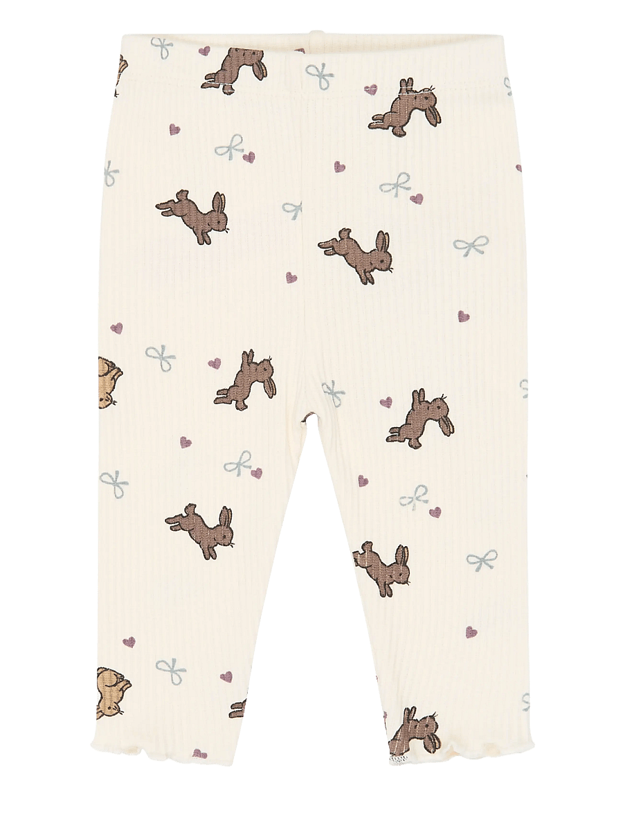 The New - TNSBVenna Rib Leggings - leggings - gardenia aop - 1