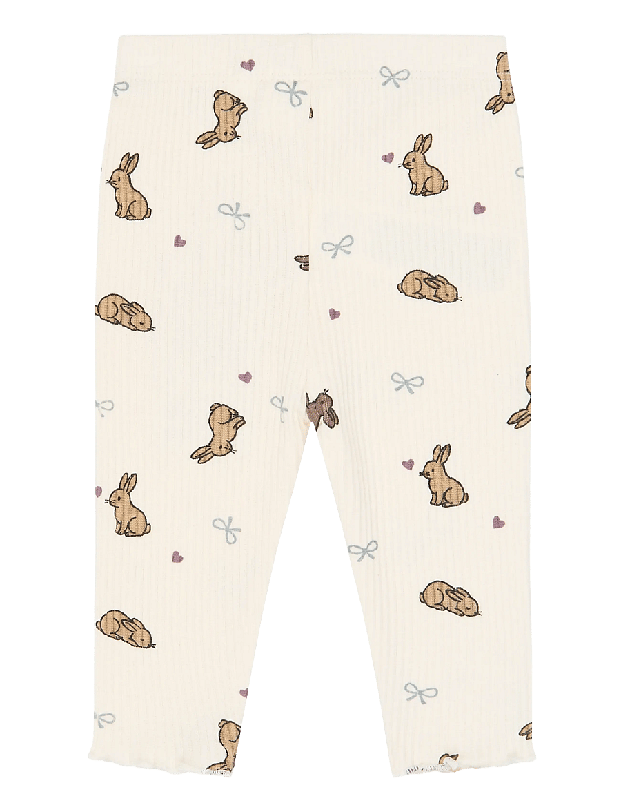 The New - TNSBVenna Rib Leggings - leggings - gardenia aop - 2