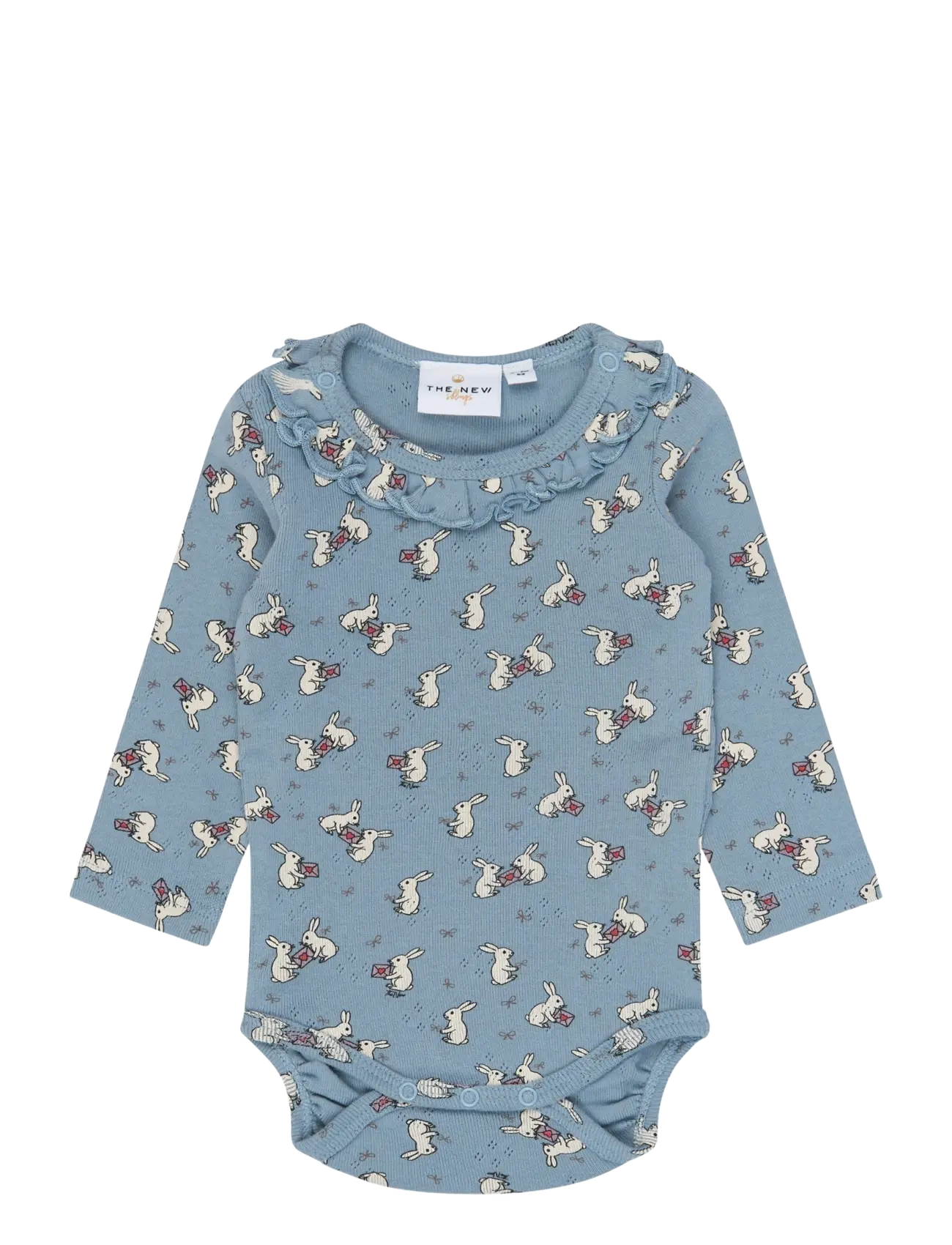 The New Tnsbvita L_S Pointelle Body, 86, Blue, Bodys > Langærmede, Børn