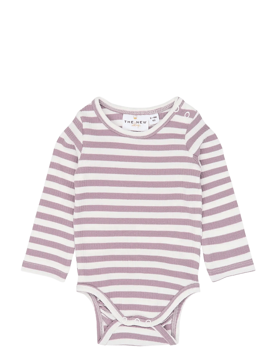 The New - TNSBFro L_S Rib Body - langärmelige bodys - elderberry-gardenia striped tn - 0