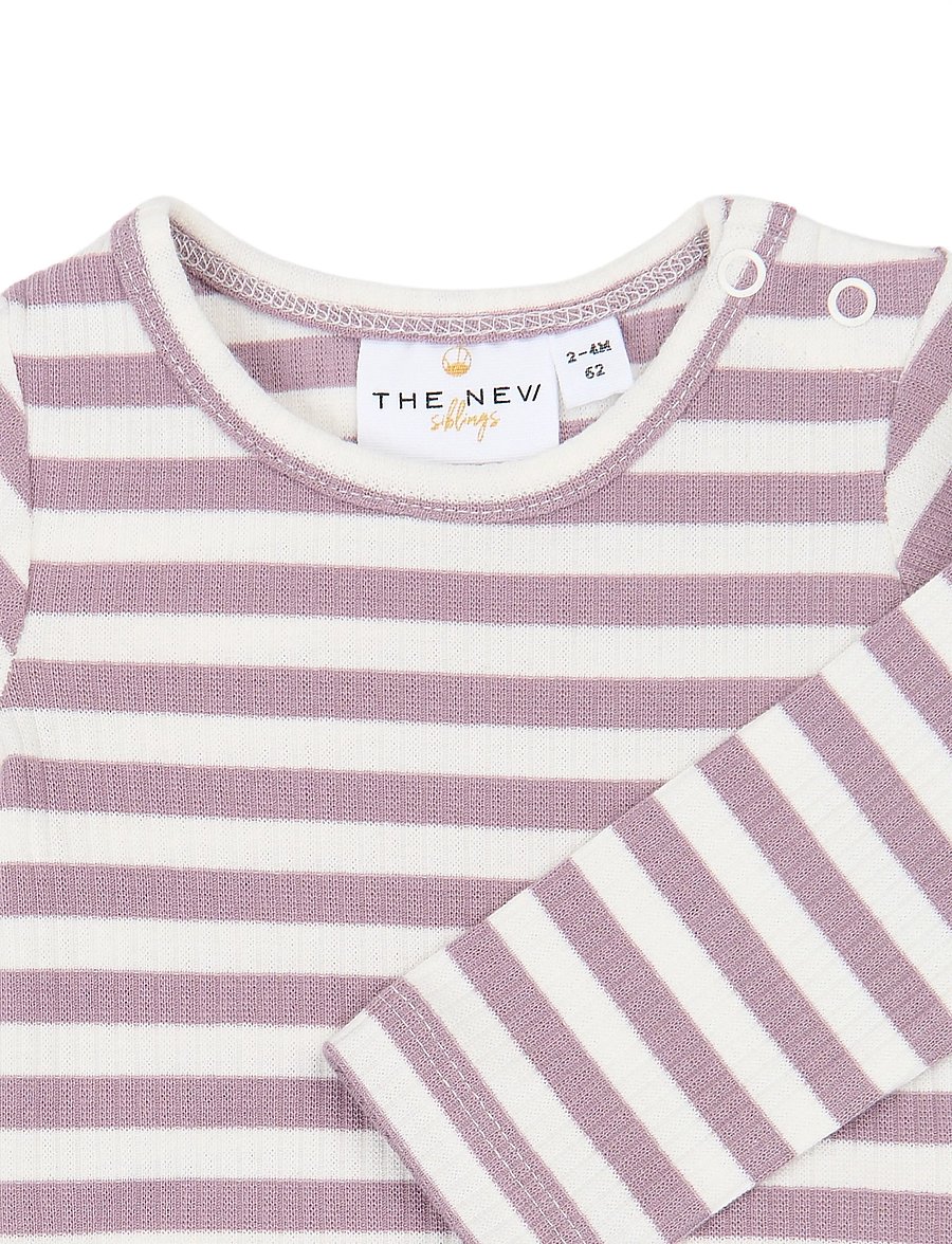 The New - TNSBFro L_S Rib Body - langärmelige bodys - elderberry-gardenia striped tn - 2