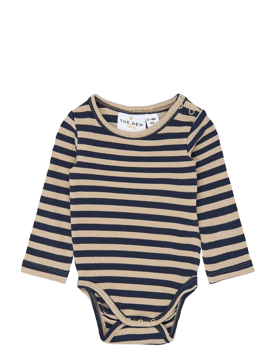 The New - TNSBFro L_S Rib Body - langärmelige bodys - navy blazer striped - 0