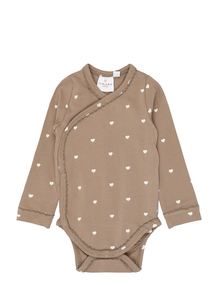 The New - TNSBNova L_S Wrap Body - langärmelige bodys - taupe gray aop tn - 1
