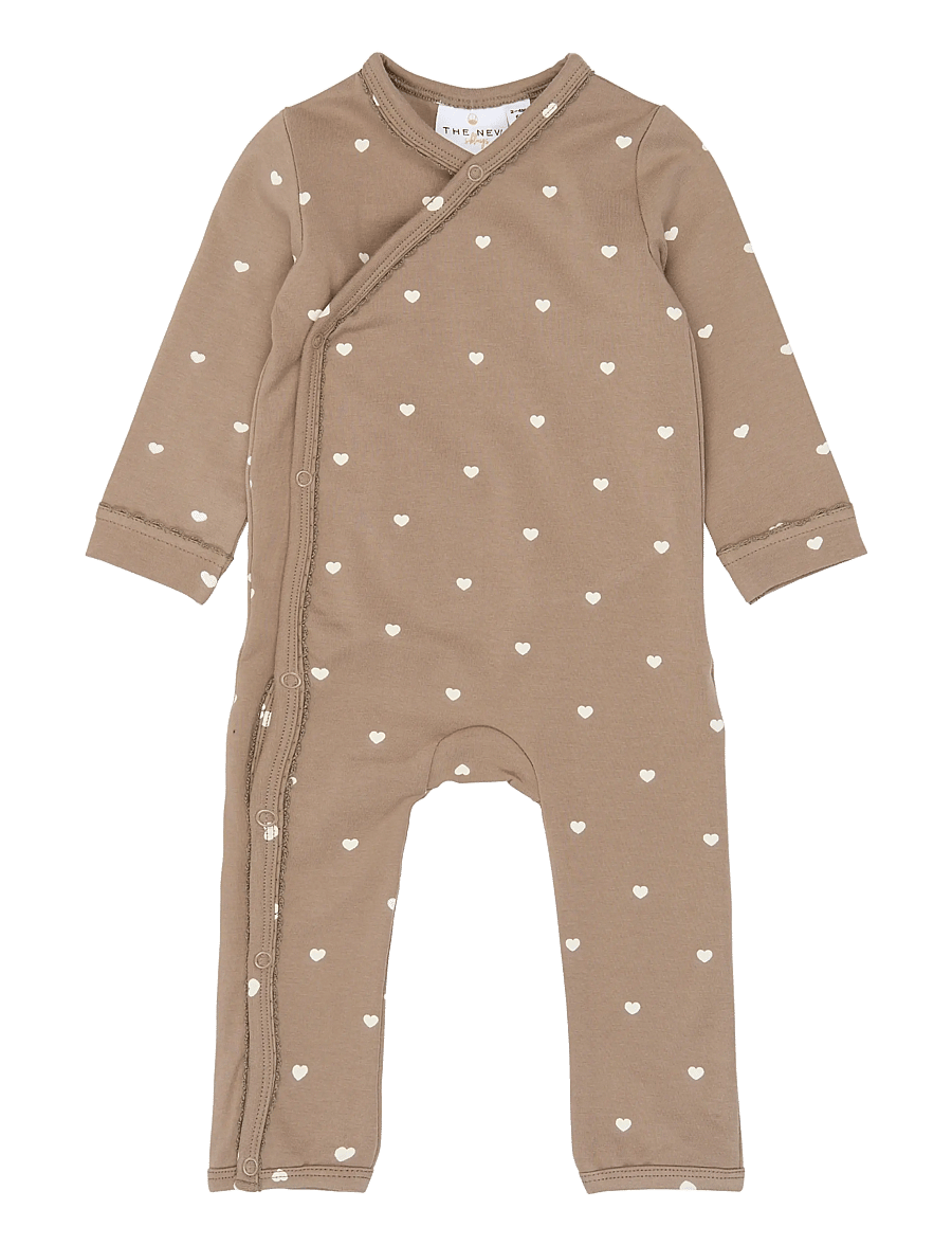 The New - TNSBNova L_S Wrap Jumpsuit - jumpsuits - taupe gray aop tn - 1