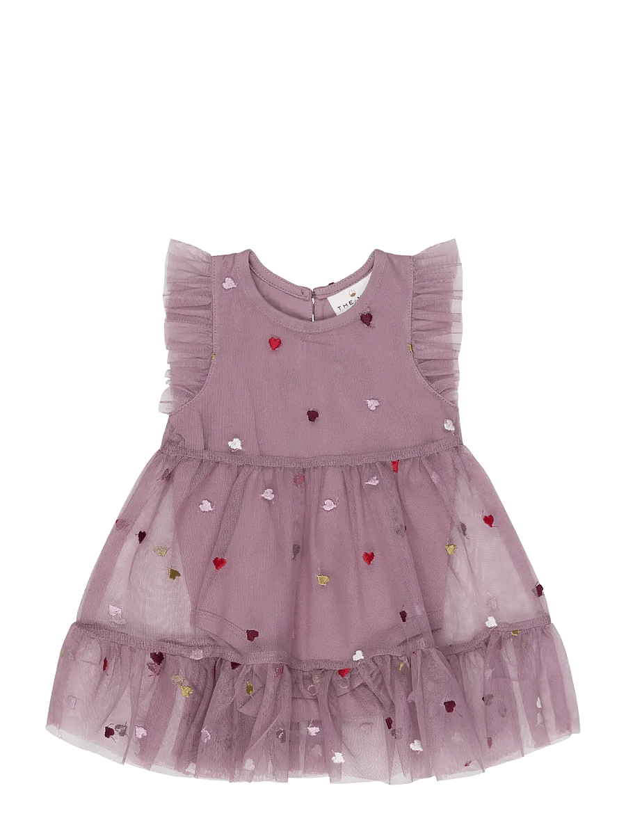 The New - TNSBVadia S_L Mesh Bodydress - kortærmede bodyer - elderberry emb tn - 0